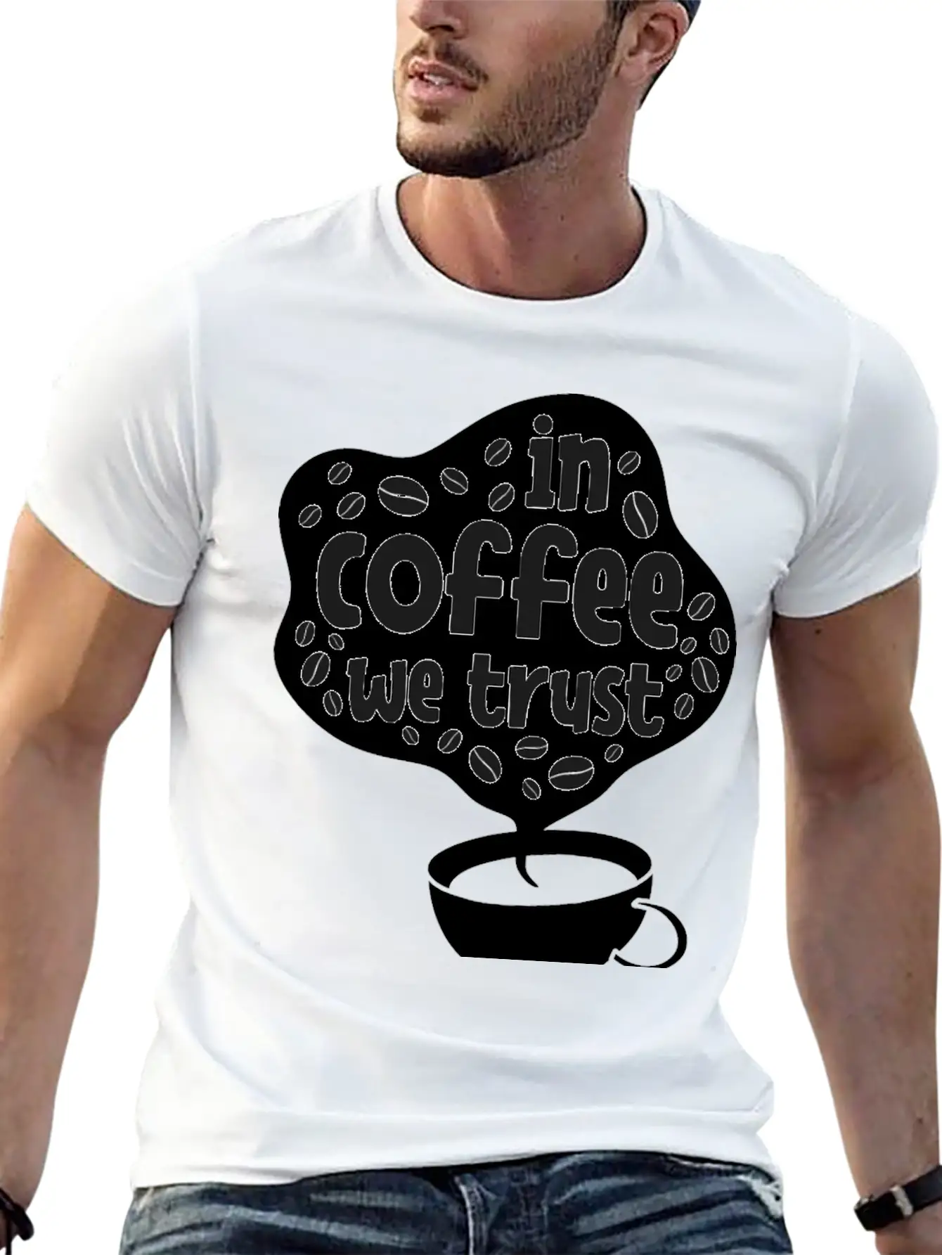In Coffee We Trust Comfortable Minimalist Graphic Tee – Summer Style Essential