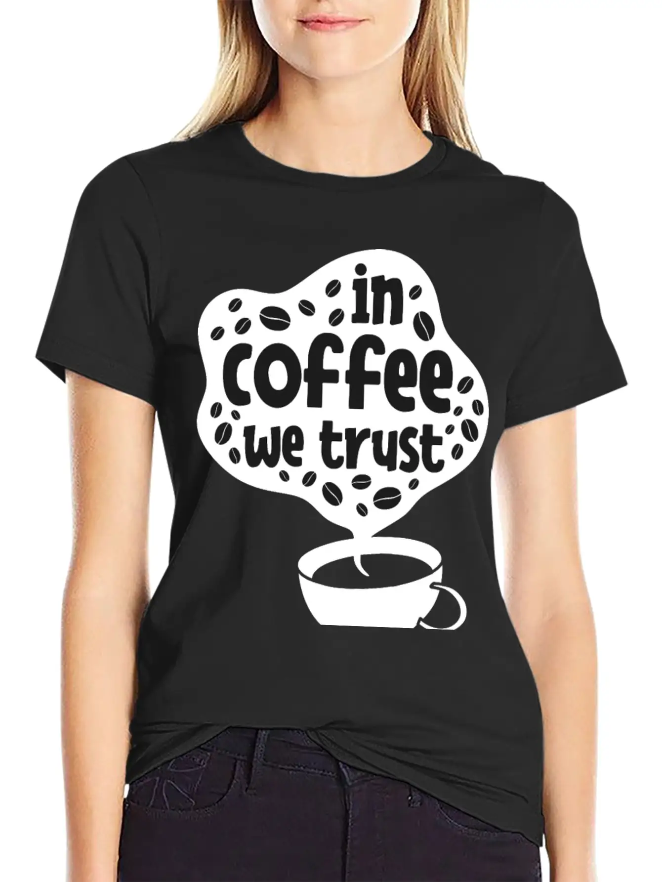 In Coffee We Trust Comfortable Minimalist Graphic Tee – Summer Style Essential