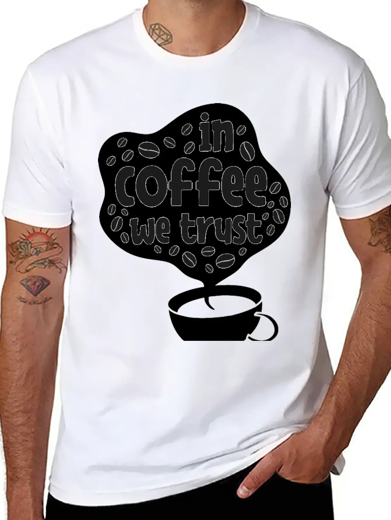 In Coffee We Trust Comfortable Minimalist Graphic Tee – Summer Style Essential