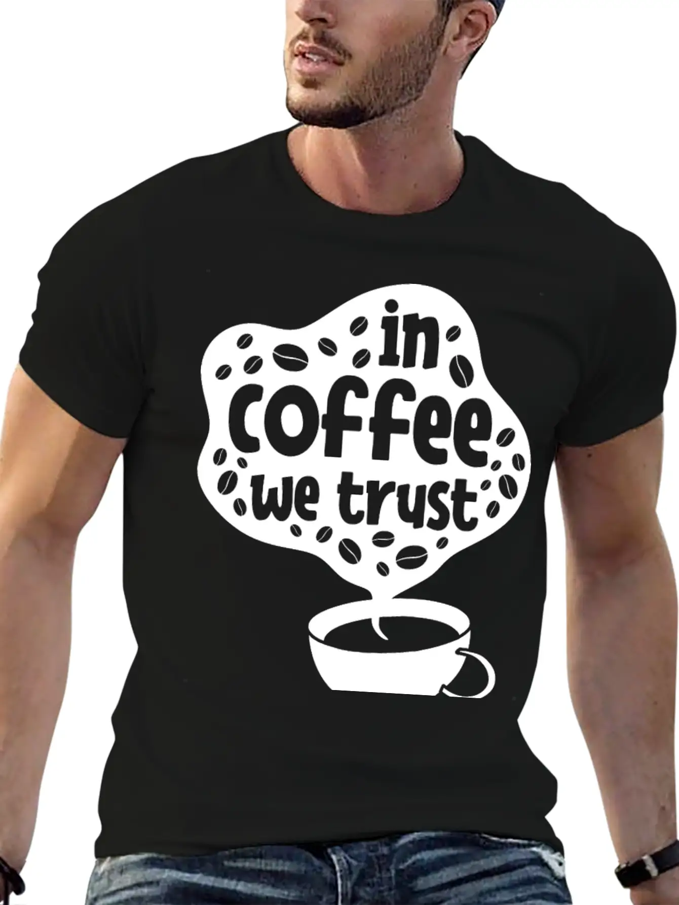 In Coffee We Trust Comfortable Minimalist Graphic Tee – Summer Style Essential