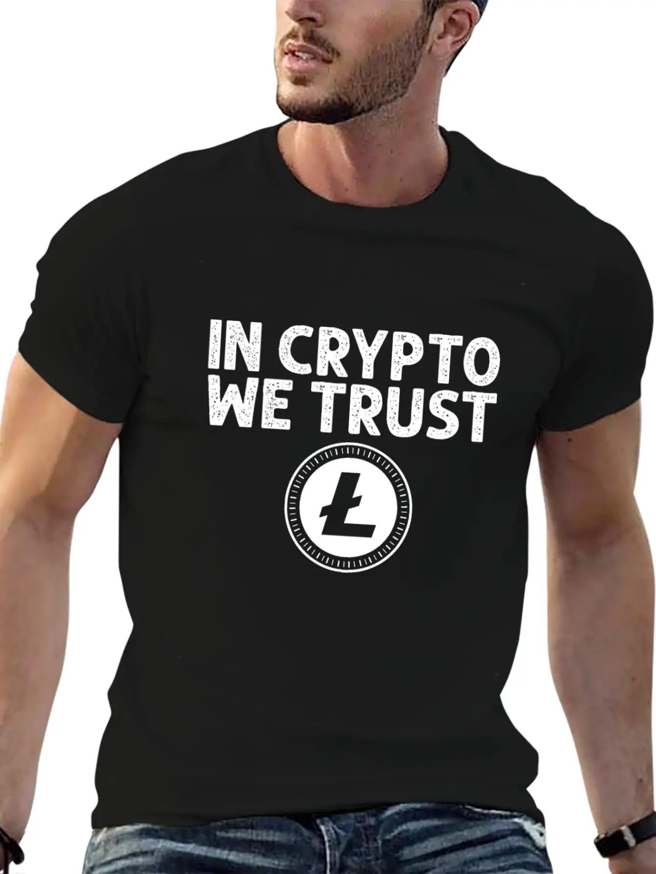 In Crypto We Trust Litecoin Bitcoin Unisex Short Sleeve Soft Cotton T-Shirt – Casual Everyday Wear