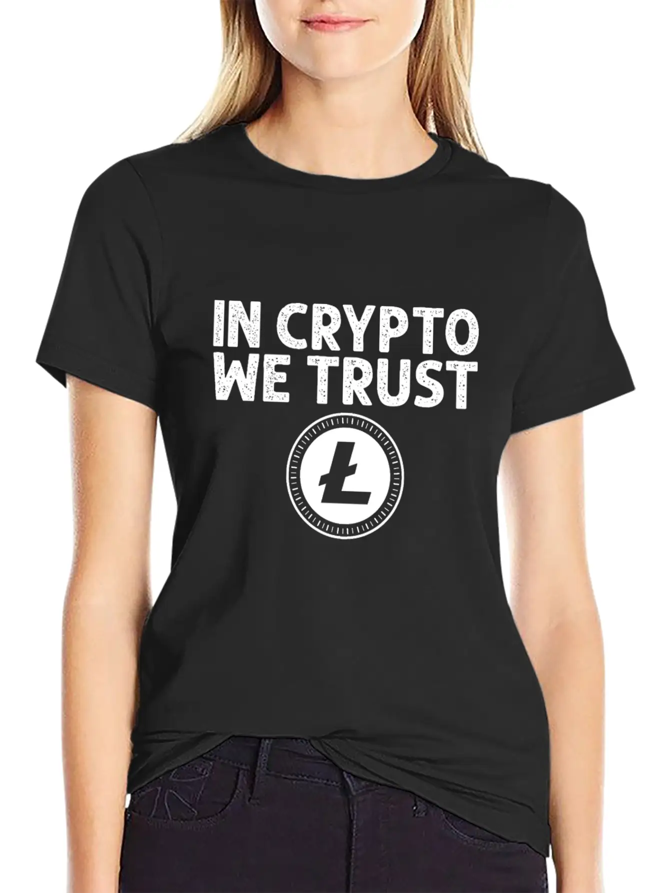 In Crypto We Trust Litecoin Bitcoin Unisex Short Sleeve Soft Cotton T-Shirt – Casual Everyday Wear