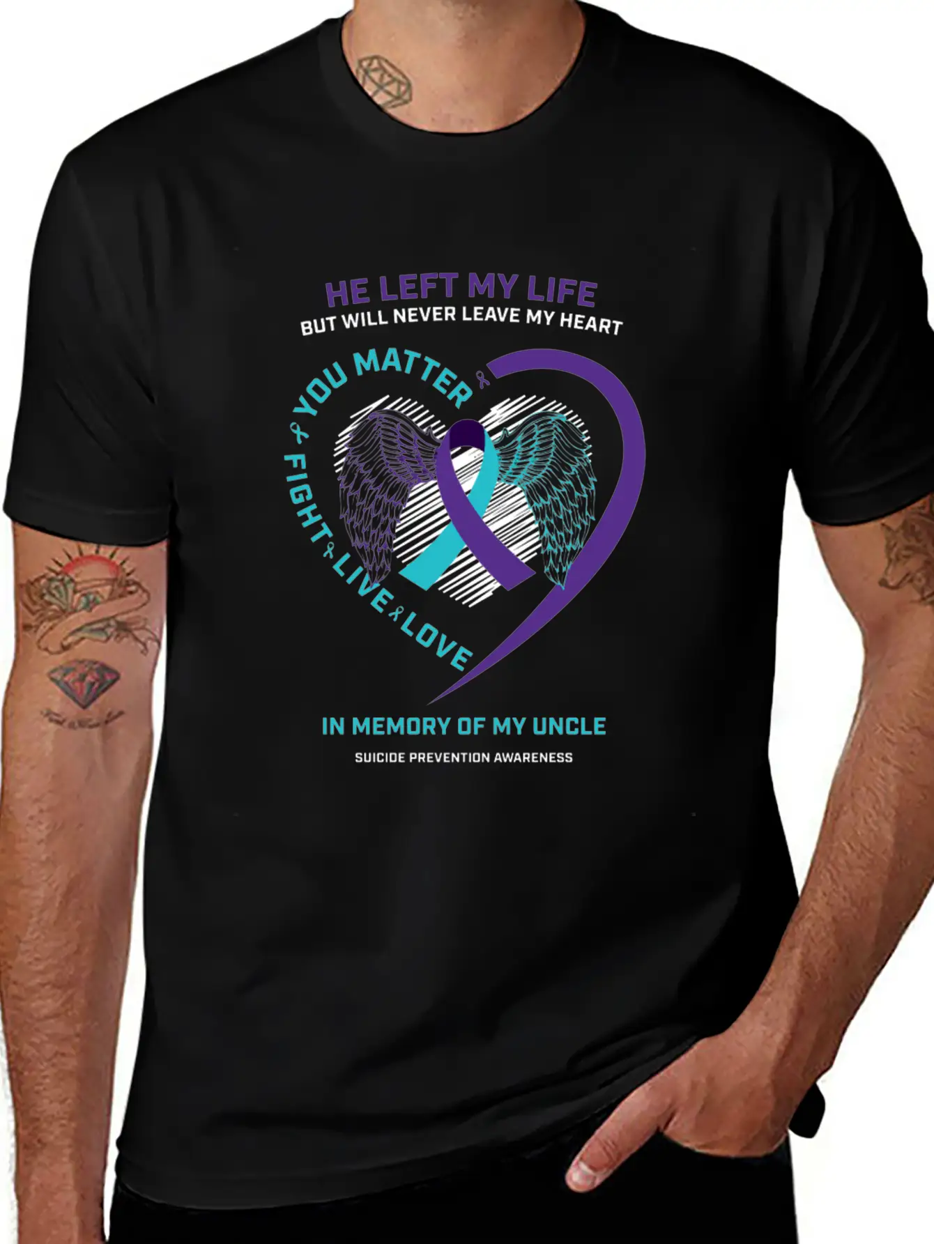 In Memory Of My Loving Uncle Suicide Prevention Aw Timeless Short Sleeve Tee – Comfy And Minimalist Design