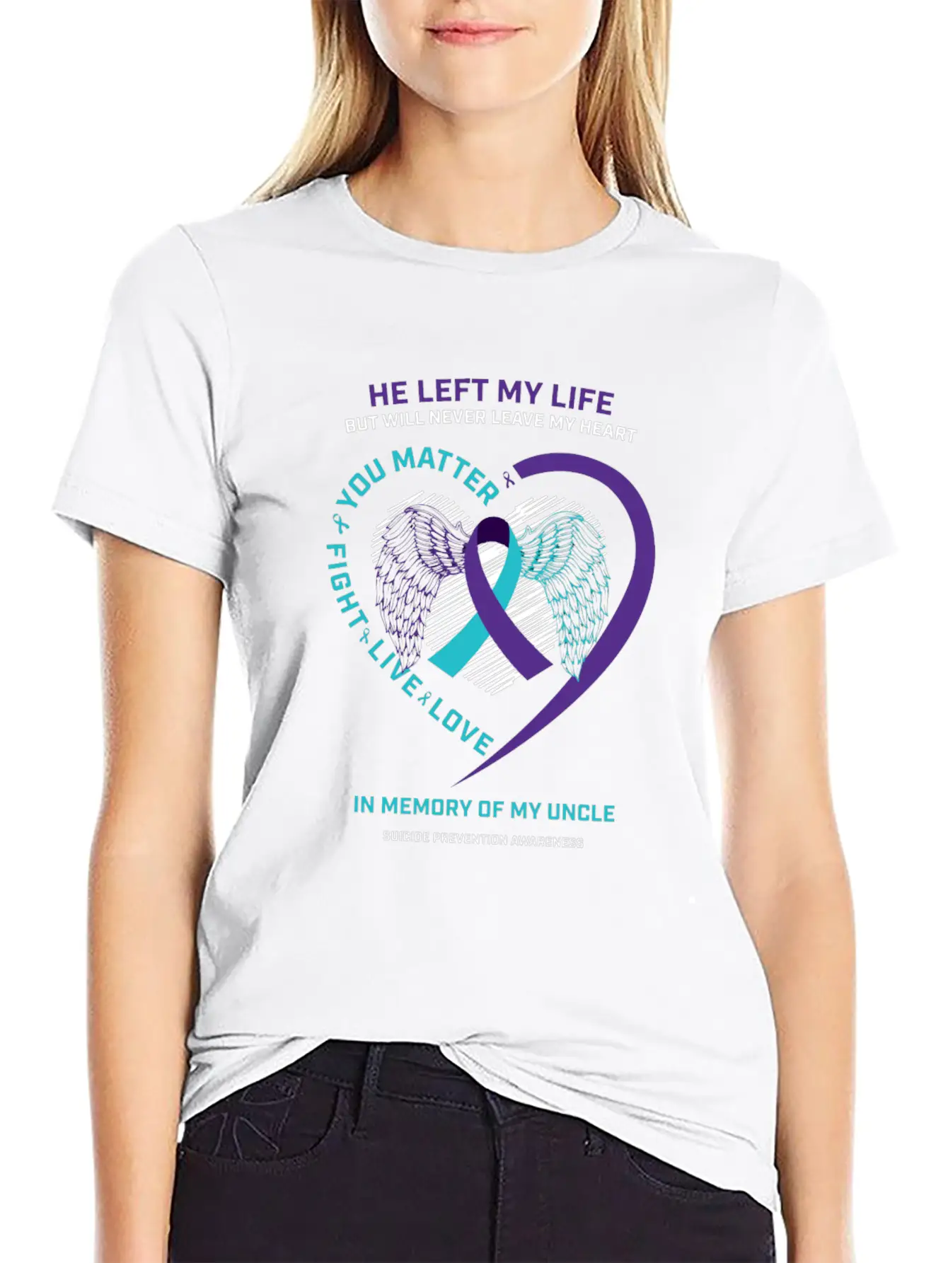 In Memory Of My Loving Uncle Suicide Prevention Aw Timeless Short Sleeve Tee – Comfy And Minimalist Design