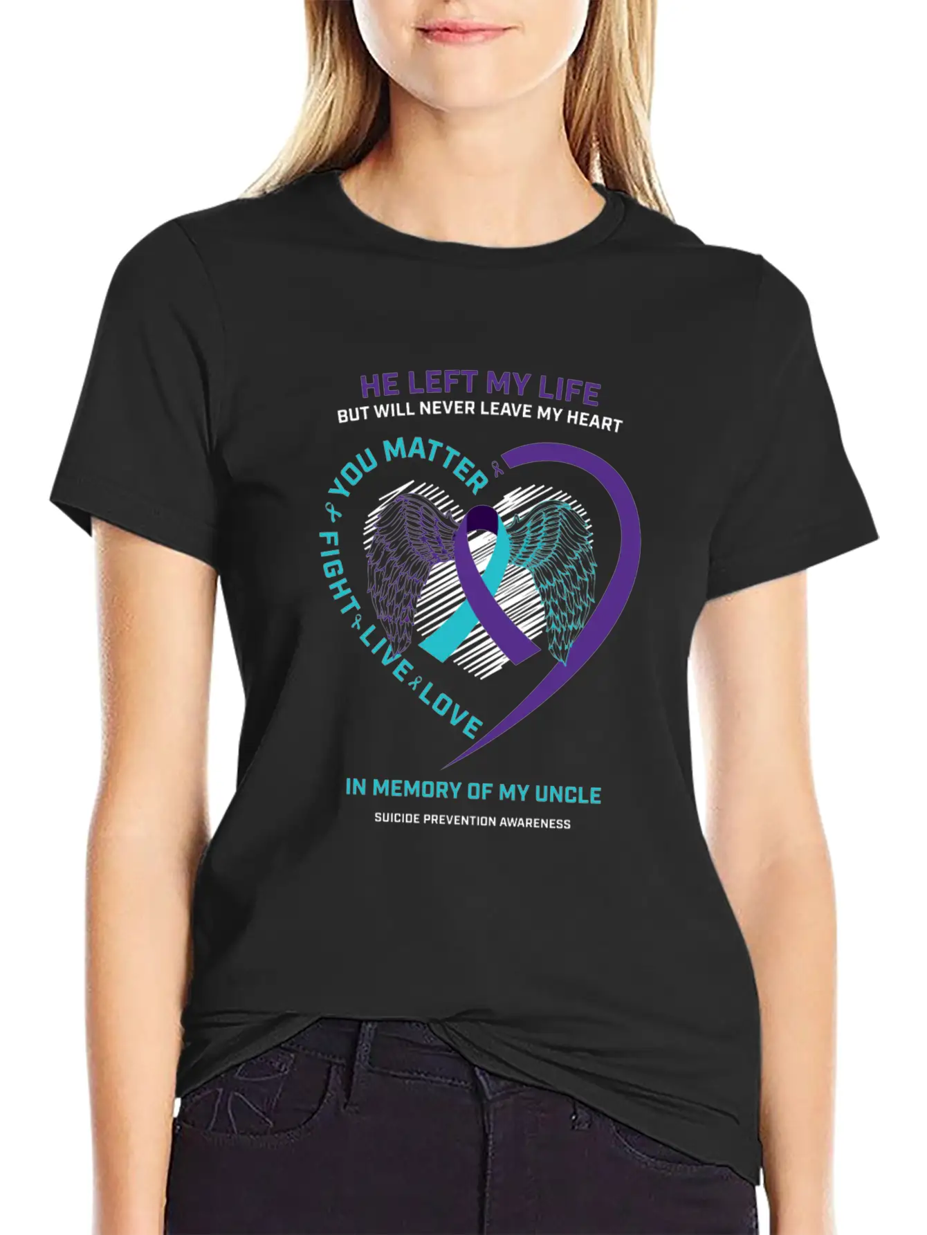 In Memory Of My Loving Uncle Suicide Prevention Aw Timeless Short Sleeve Tee – Comfy And Minimalist Design