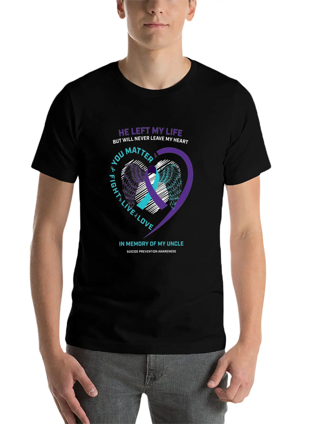 In Memory Of My Loving Uncle Suicide Prevention Aw Timeless Short Sleeve Tee – Comfy And Minimalist Design
