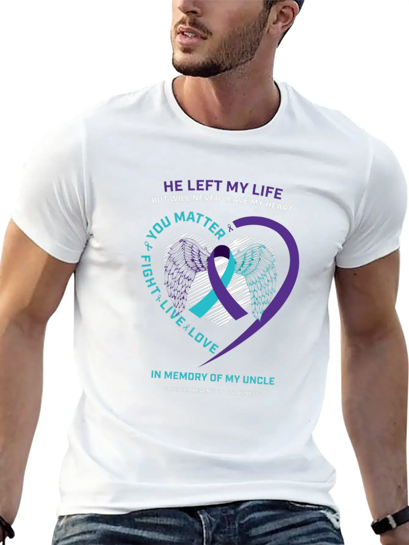 In Memory Of My Loving Uncle Suicide Prevention Aw Timeless Short Sleeve Tee – Comfy And Minimalist Design