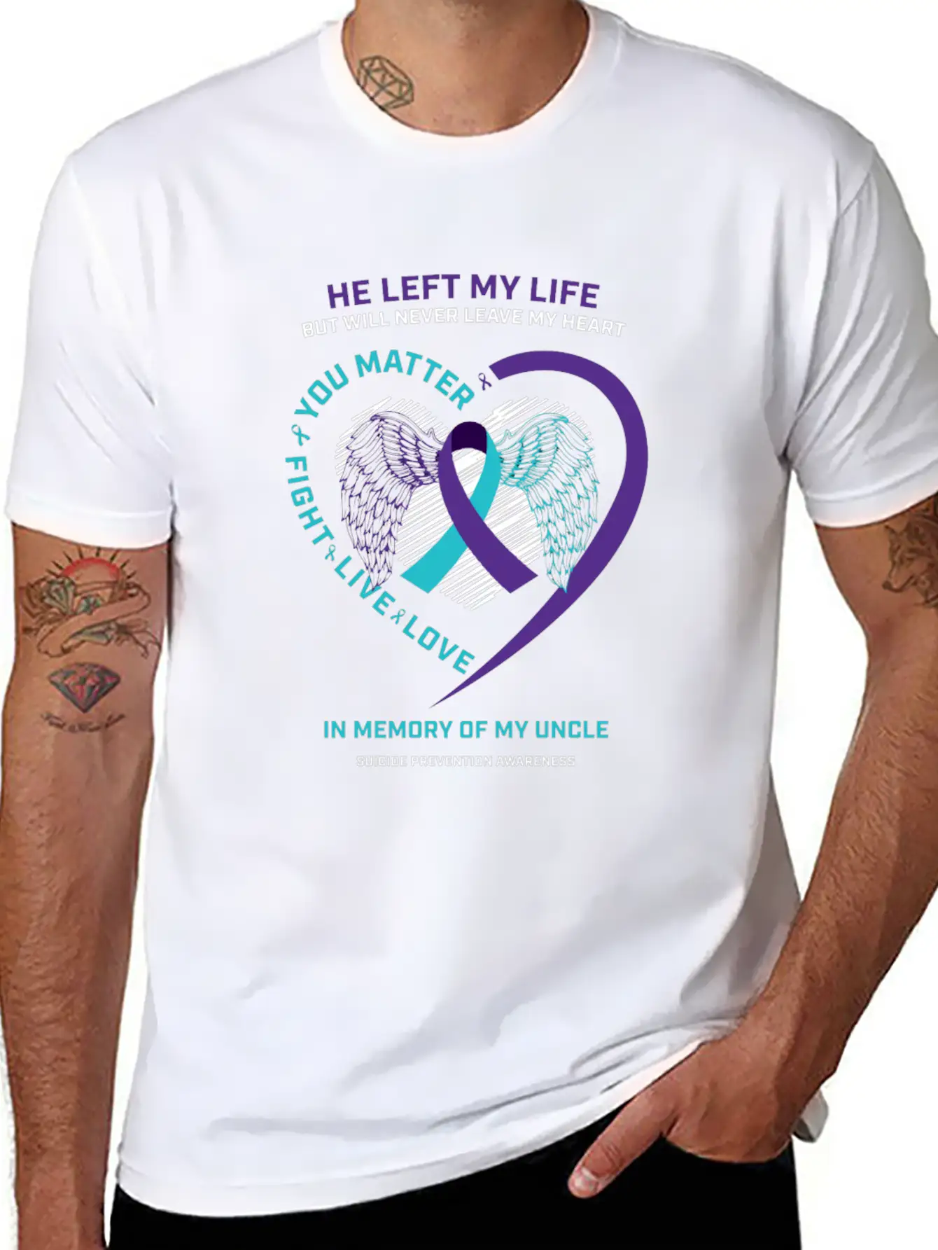 In Memory Of My Loving Uncle Suicide Prevention Aw Timeless Short Sleeve Tee – Comfy And Minimalist Design