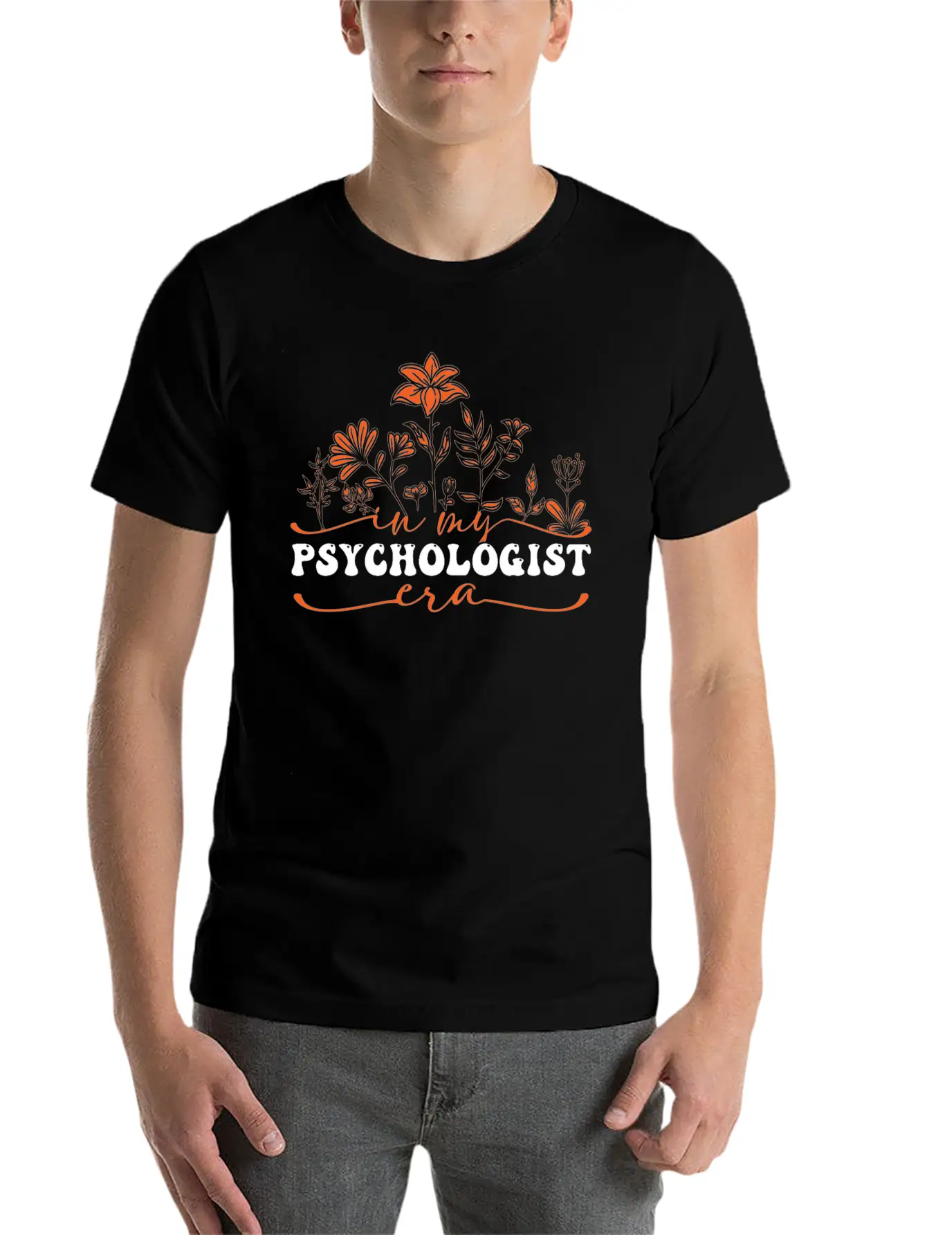 In My Psychologist Era Floral Art Stylish Everyday T-Shirt – Unisex Basic Cotton Tee