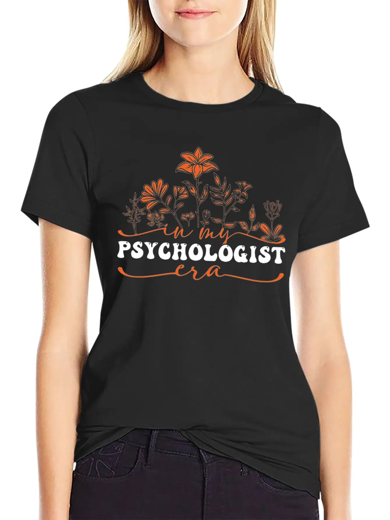 In My Psychologist Era Floral Art Stylish Everyday T-Shirt – Unisex Basic Cotton Tee