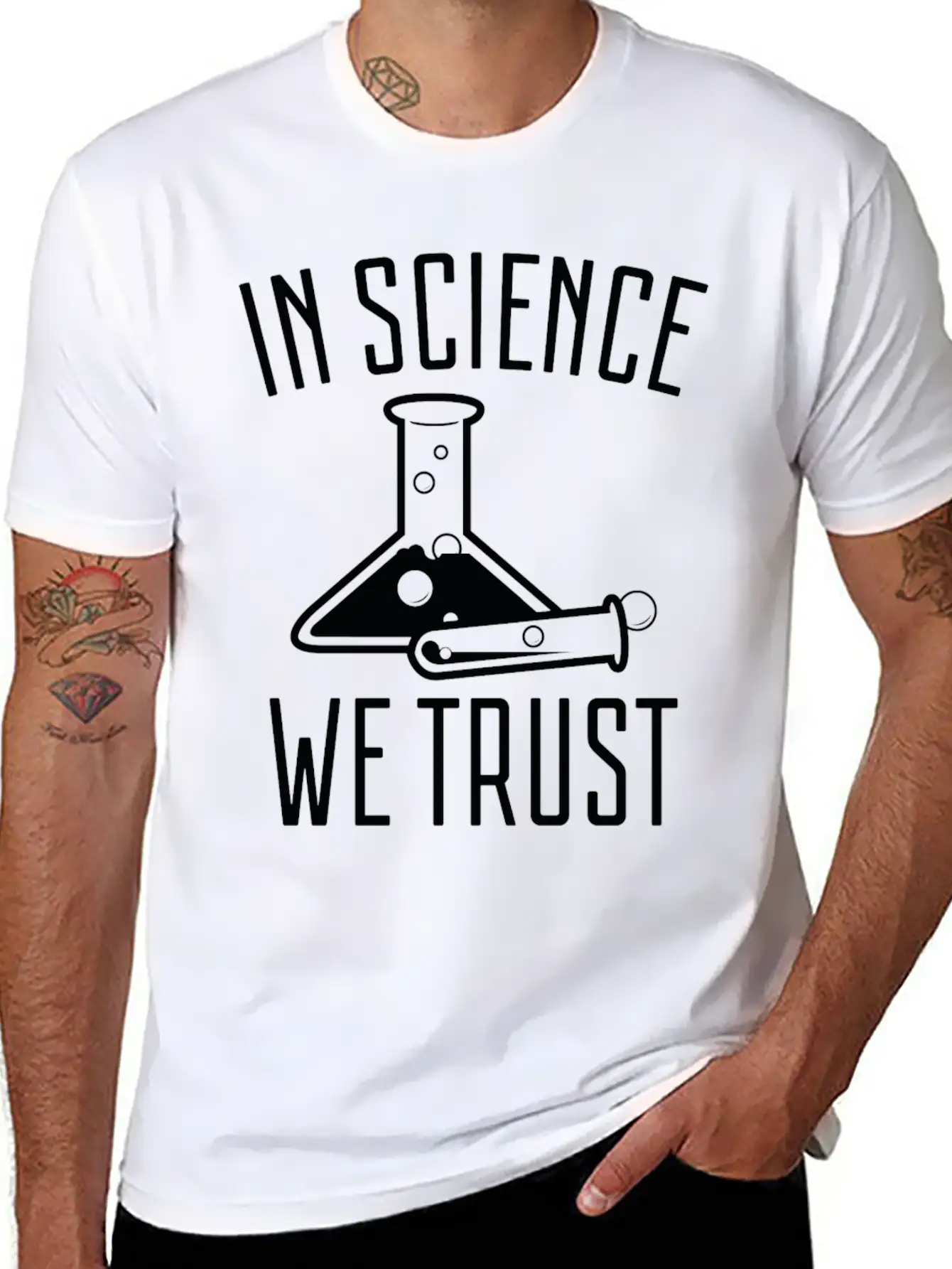 In Science We Trust Comfortable Minimalist Graphic Tee – Summer Style Essential