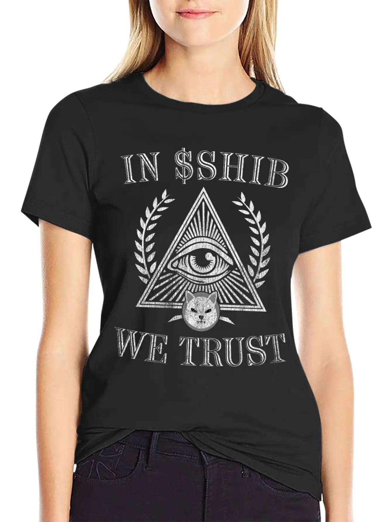 In Shib Coin We Trust Shiba Inu Coin Token Crypto Stylish Everyday T-Shirt – Unisex Basic Cotton Tee