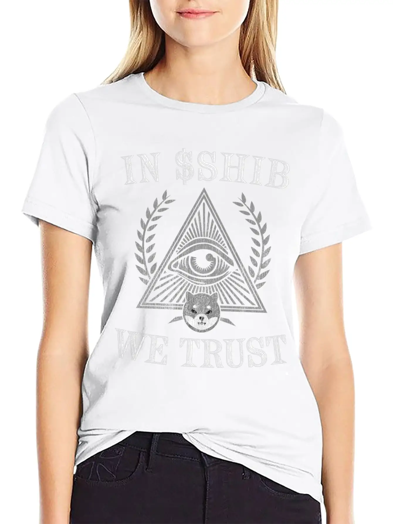 In Shib Coin We Trust Shiba Inu Coin Token Crypto Stylish Everyday T-Shirt – Unisex Basic Cotton Tee
