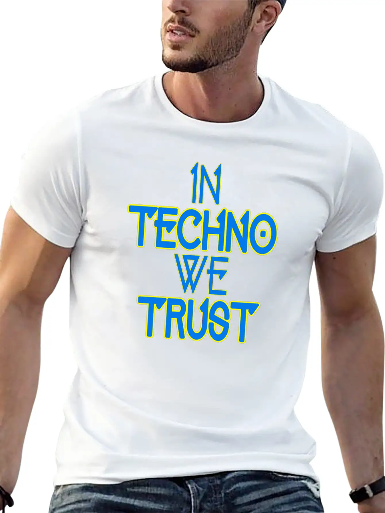 In Techno We Trust Rave Music Stylish Everyday T-Shirt – Unisex Basic Cotton Tee