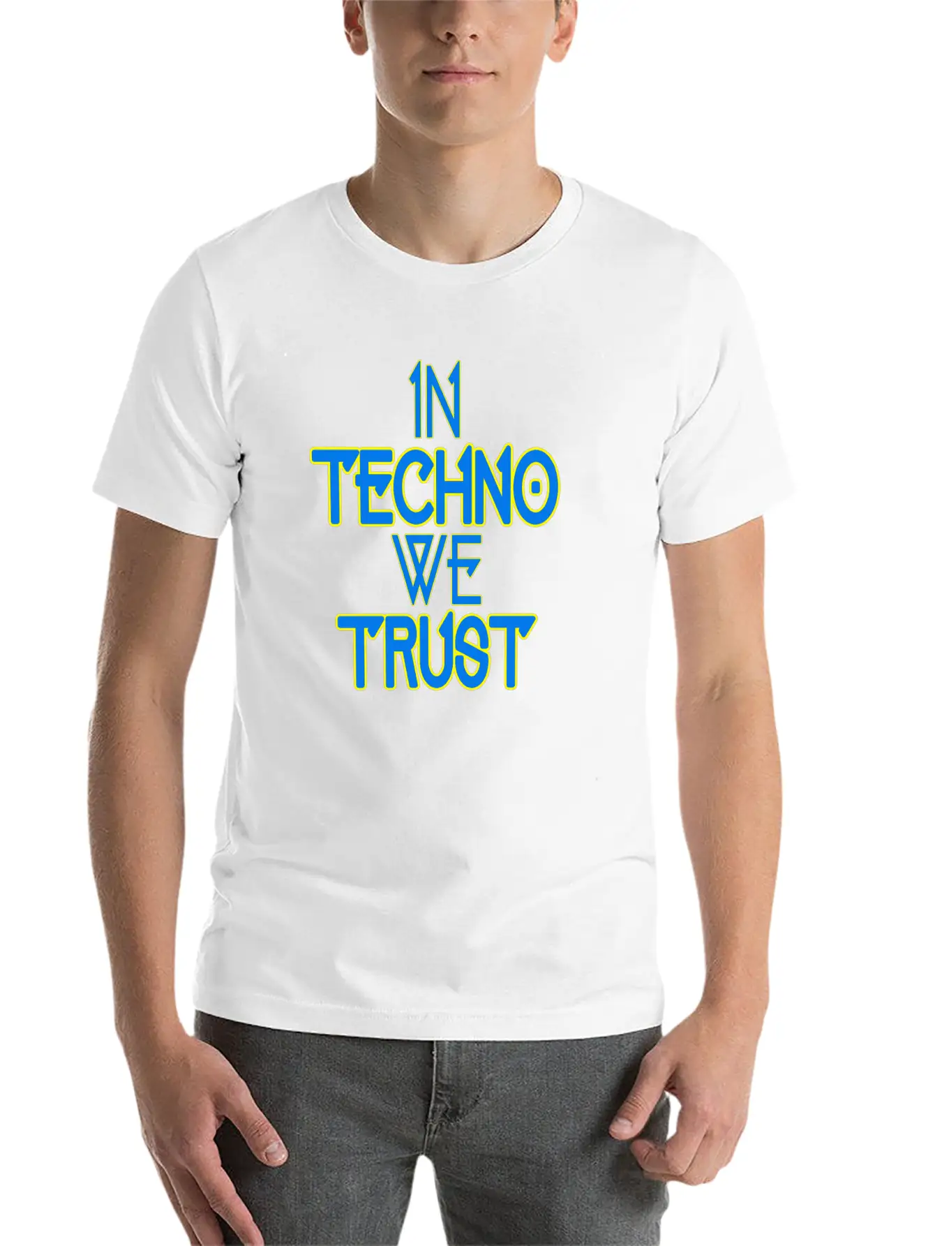 In Techno We Trust Rave Music Stylish Everyday T-Shirt – Unisex Basic Cotton Tee