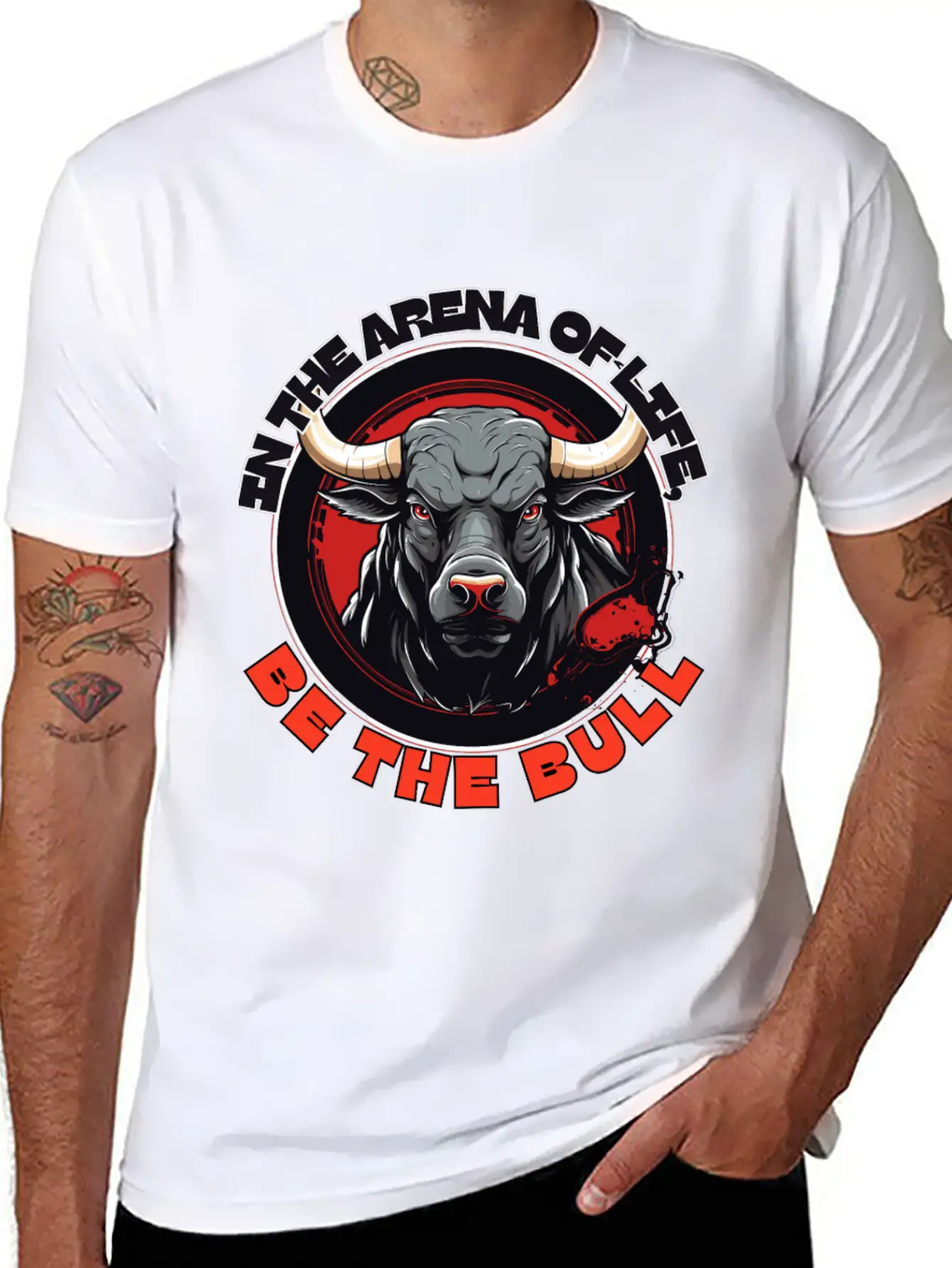 In The Arena Of Life, Be The Bull Basic Graphic T-Shirt – Daily Comfort In Soft Cotton