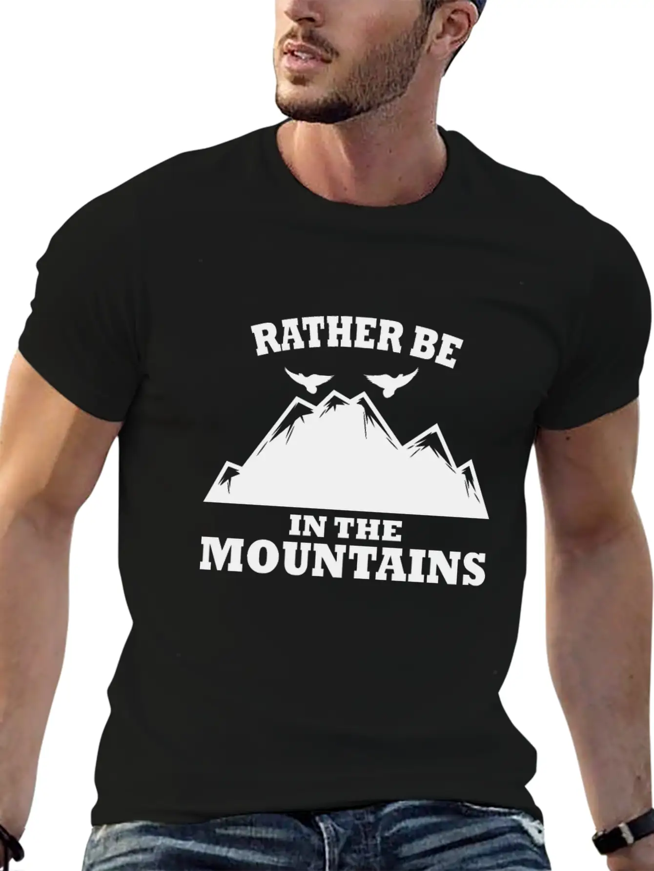 In The Mountains Mountaineer Hiking Comfortable Minimalist Graphic Tee – Summer Style Essential