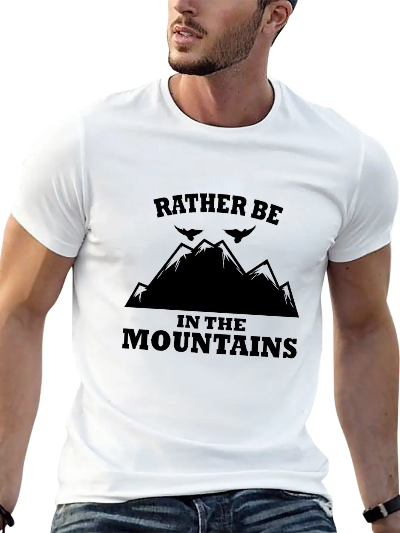 In The Mountains Mountaineer Hiking Comfortable Minimalist Graphic Tee – Summer Style Essential