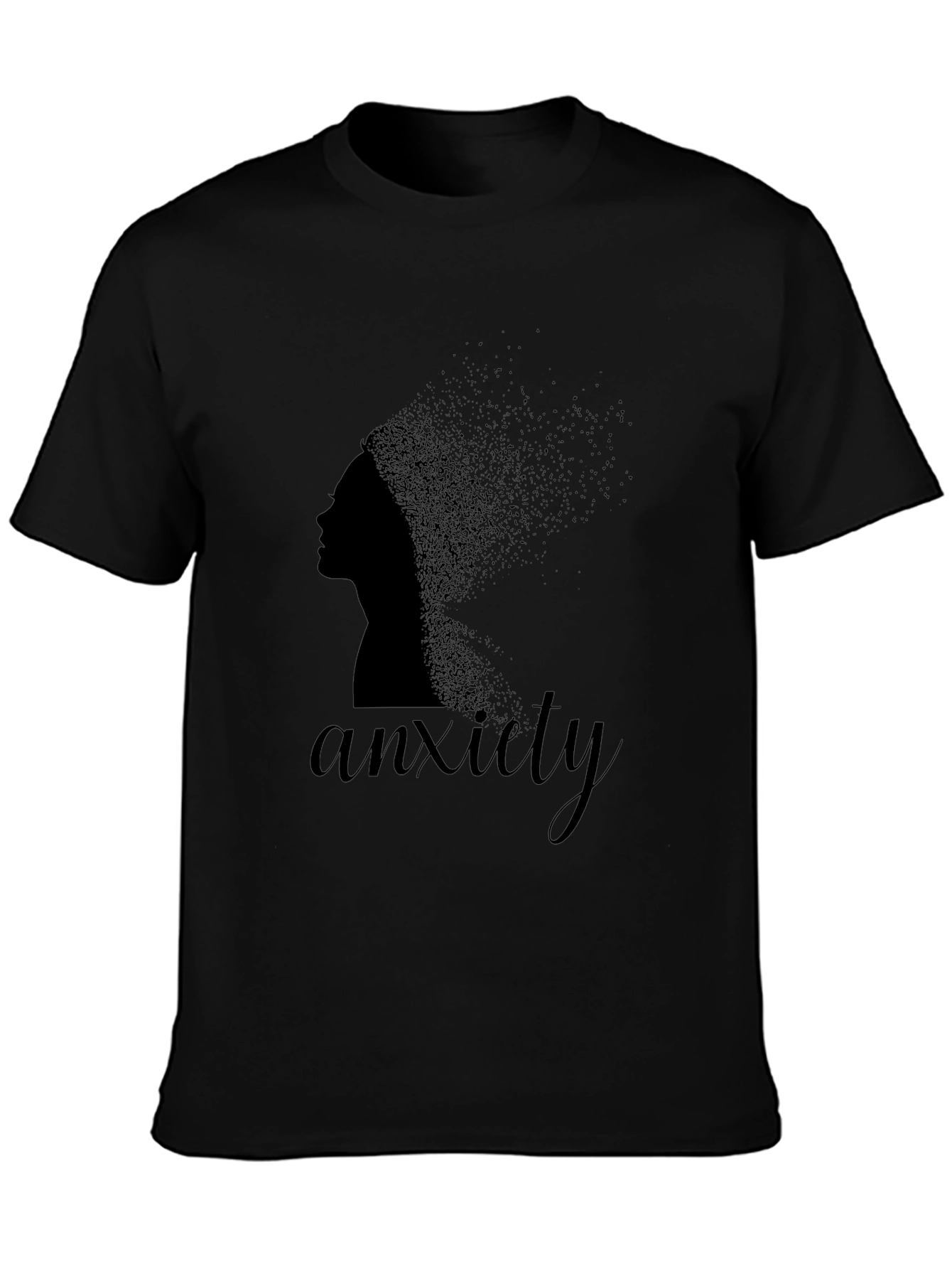 Anxiety Womens Black Graphic T-Shirt