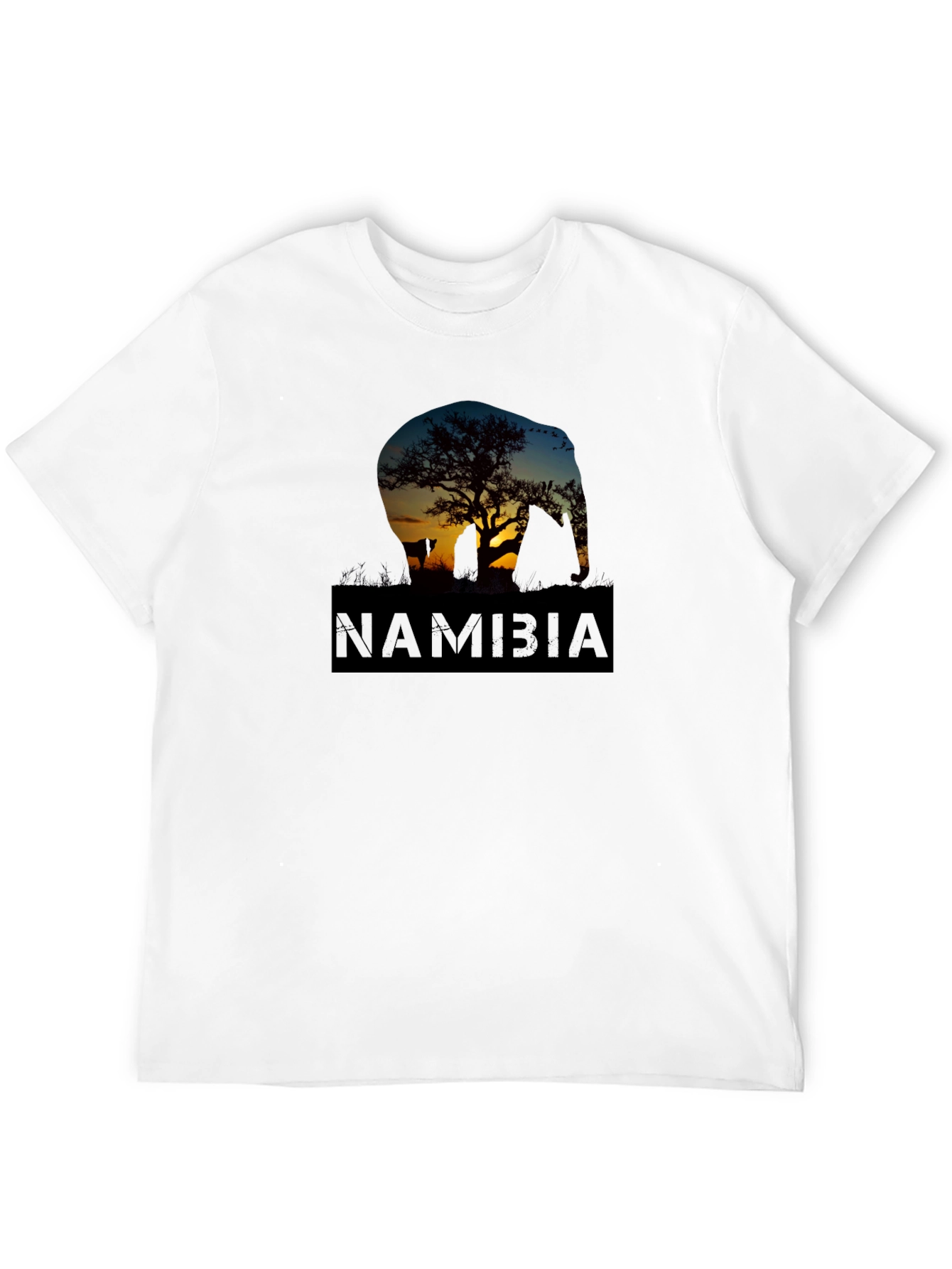 Namibia Sunset Elephant Graphic T-Shirt