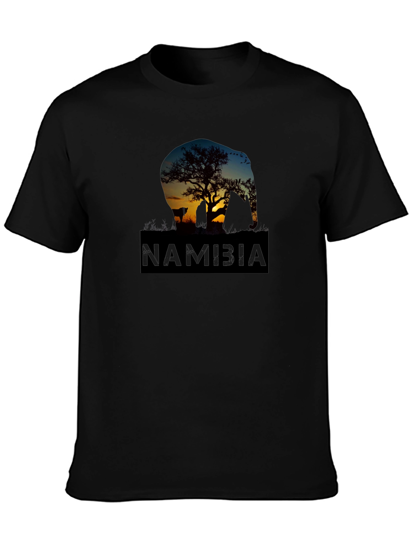 Namibia Sunset Elephant Graphic T-Shirt