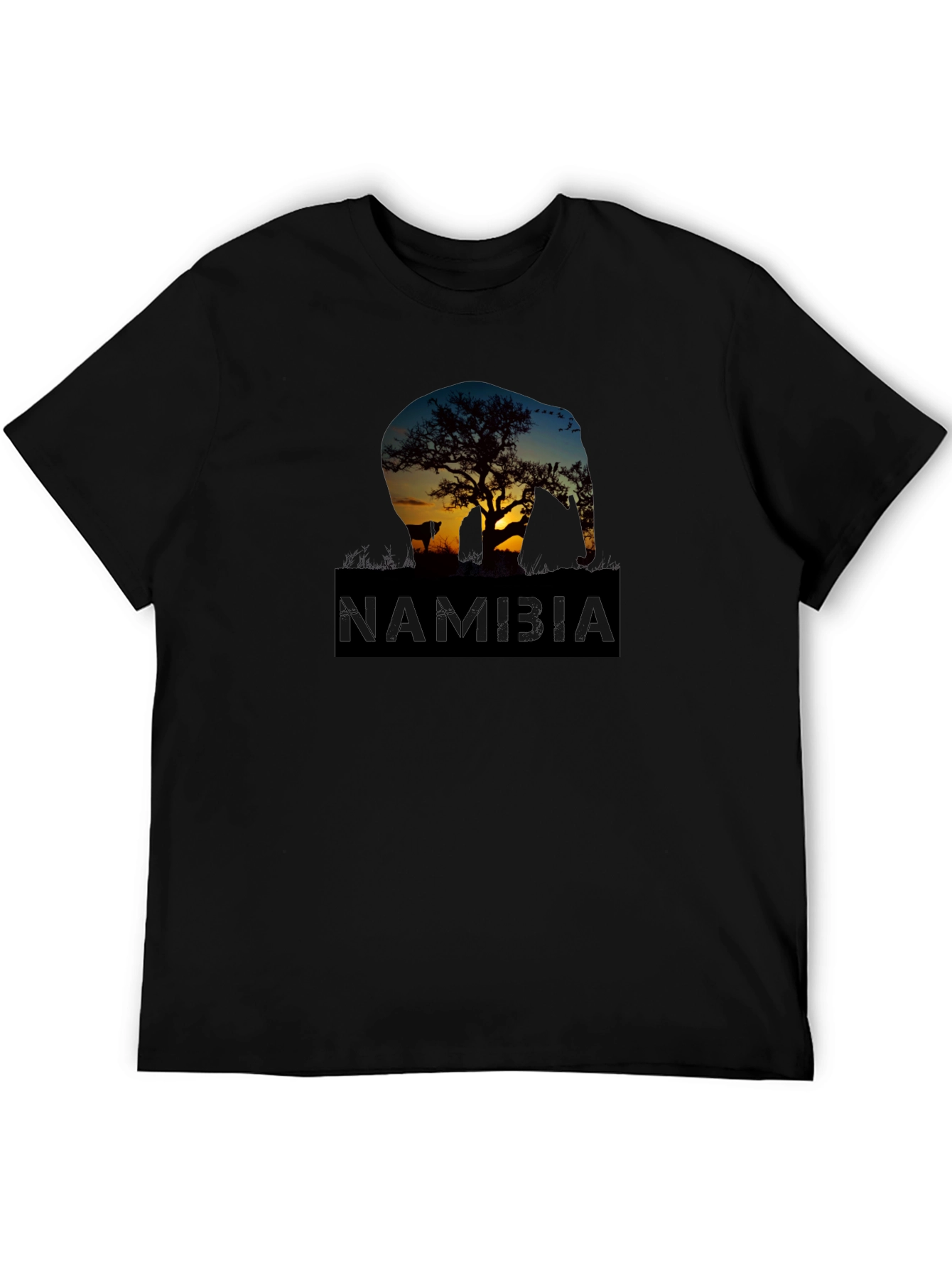 Namibia Sunset Elephant Graphic T-Shirt