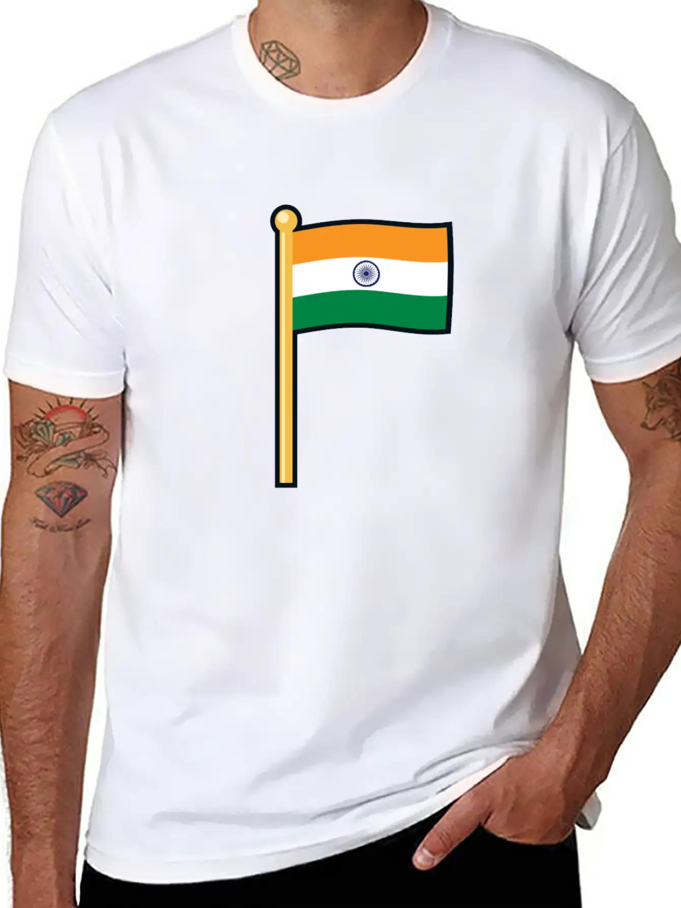 India Flag Basic Graphic T-Shirt – Daily Comfort In Soft Cotton