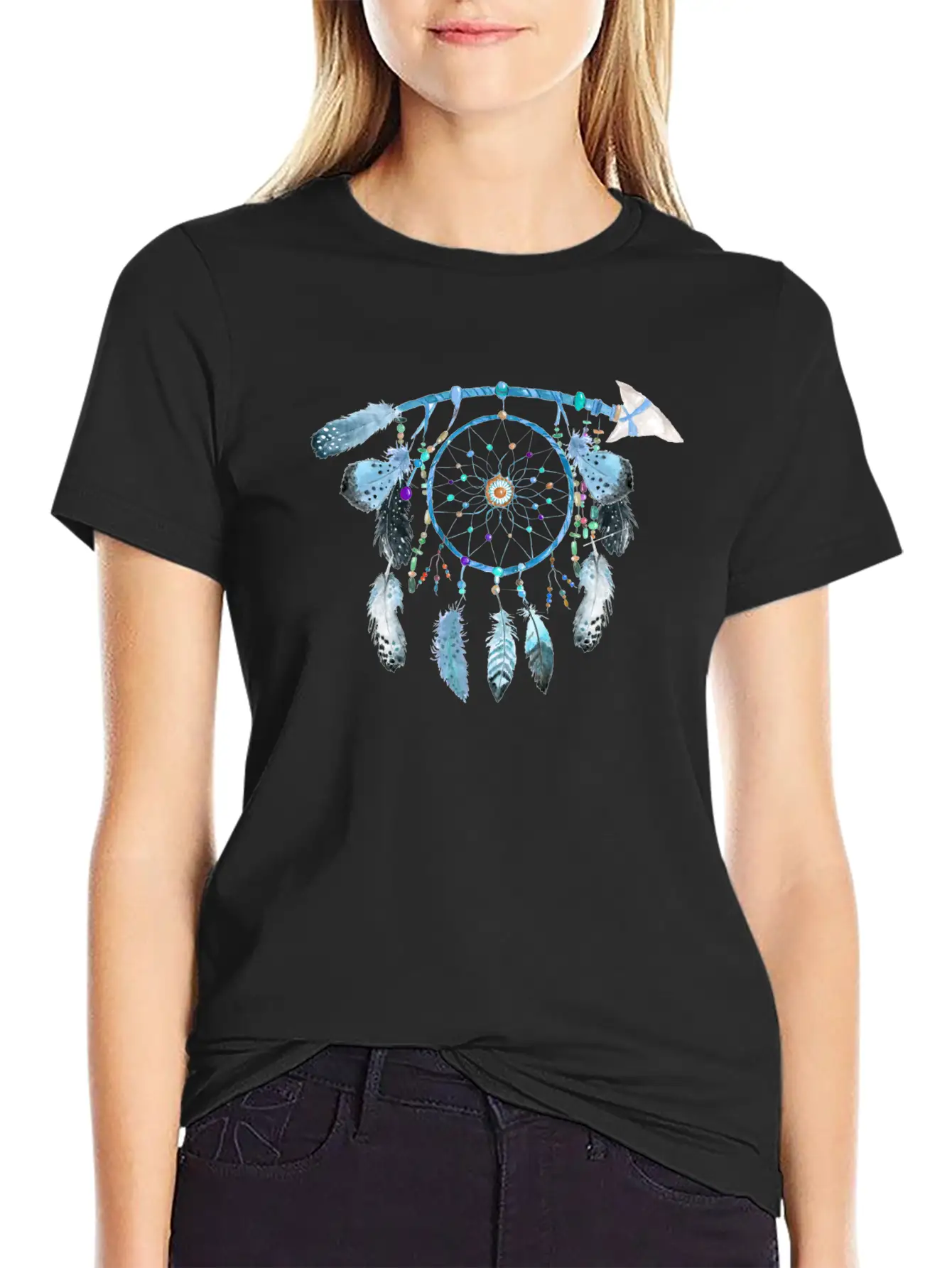 Indian Jewelry,Native American Jewelry, Feather Stylish Everyday T-Shirt – Unisex Basic Cotton Tee