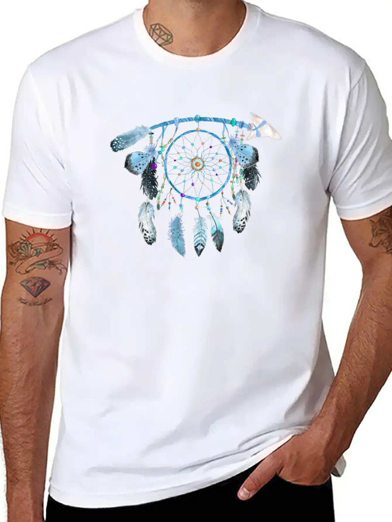 Indian Jewelry,Native American Jewelry, Feather Stylish Everyday T-Shirt – Unisex Basic Cotton Tee