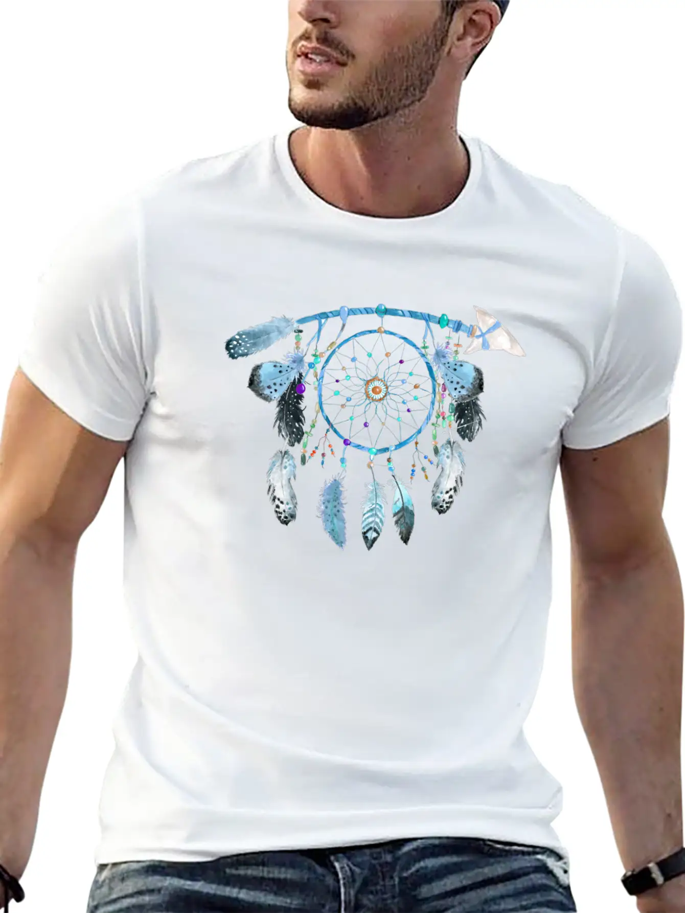 Indian Jewelry,Native American Jewelry, Feather Stylish Everyday T-Shirt – Unisex Basic Cotton Tee