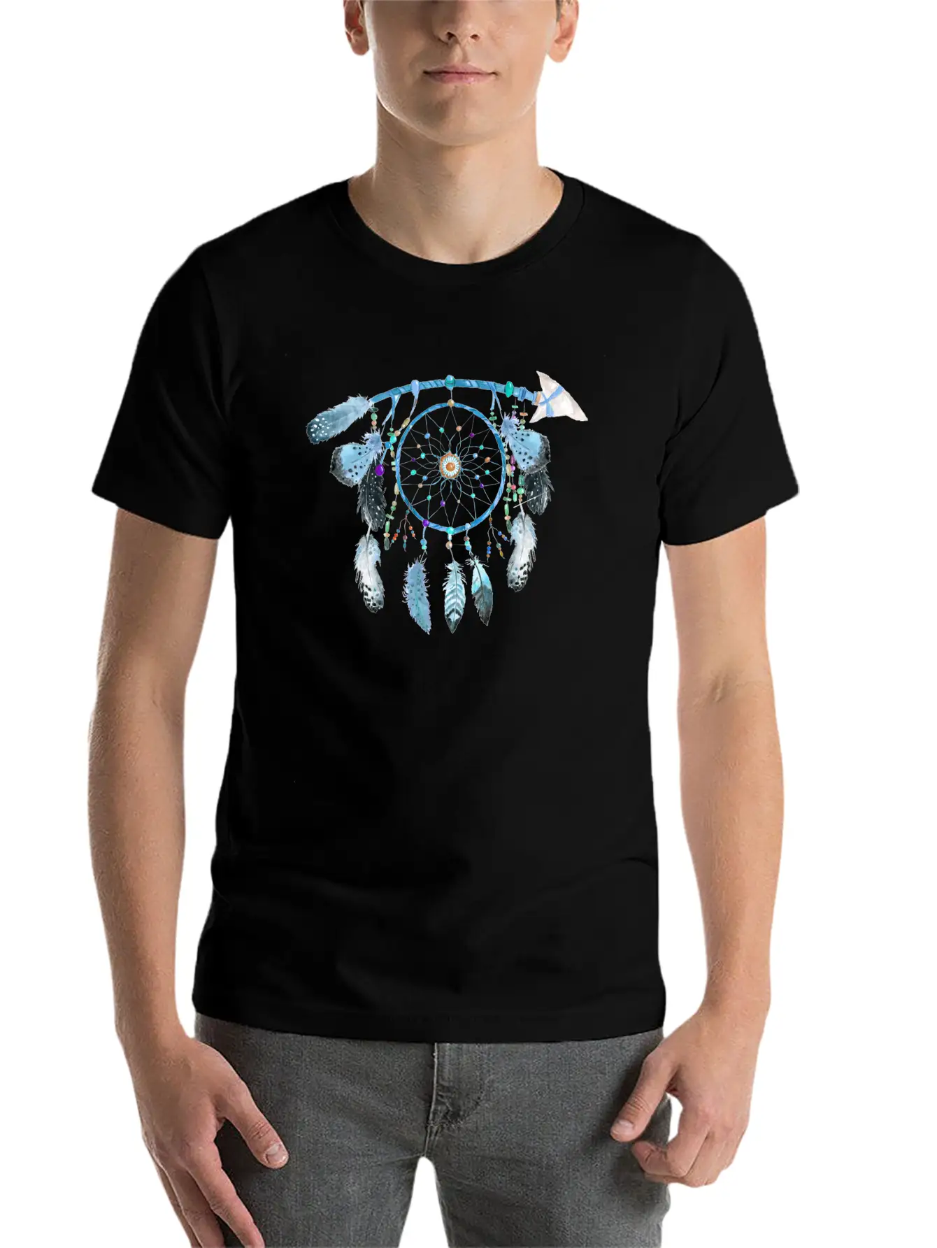 Indian Jewelry,Native American Jewelry, Feather Stylish Everyday T-Shirt – Unisex Basic Cotton Tee