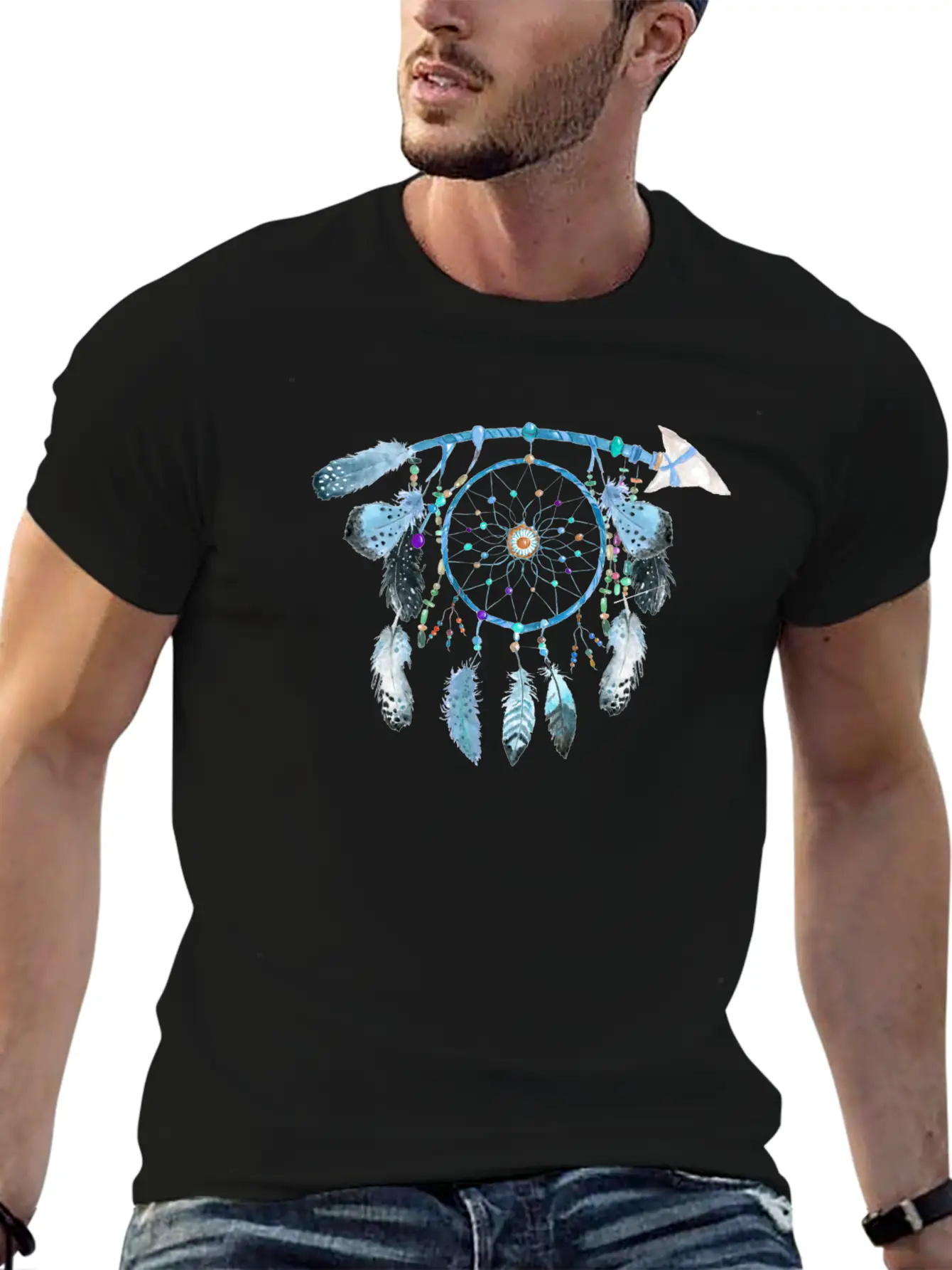 Indian Jewelry,Native American Jewelry, Feather Stylish Everyday T-Shirt – Unisex Basic Cotton Tee