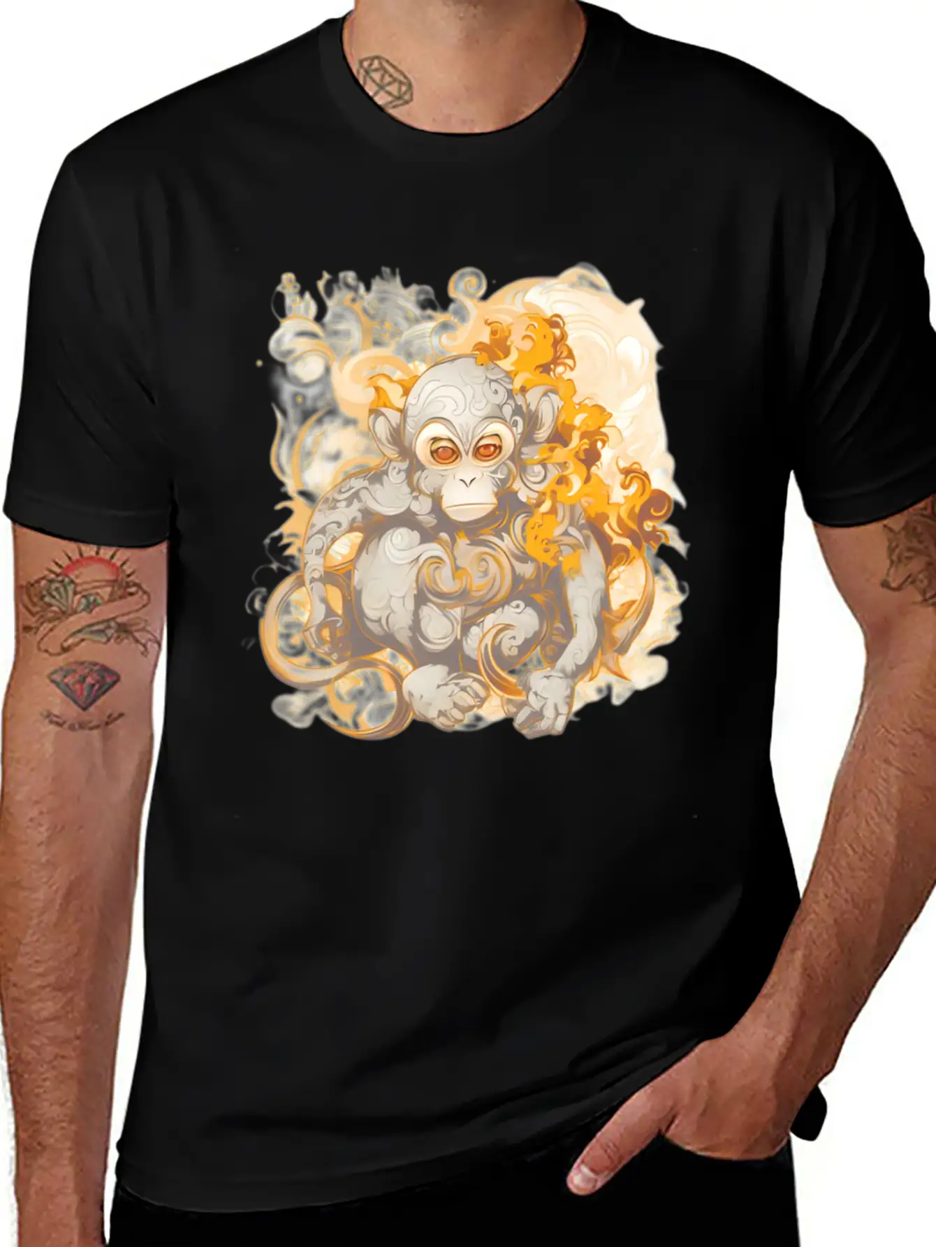 Inferno Ape: The Fiery Primate Timeless Short Sleeve Tee – Comfy And Minimalist Design