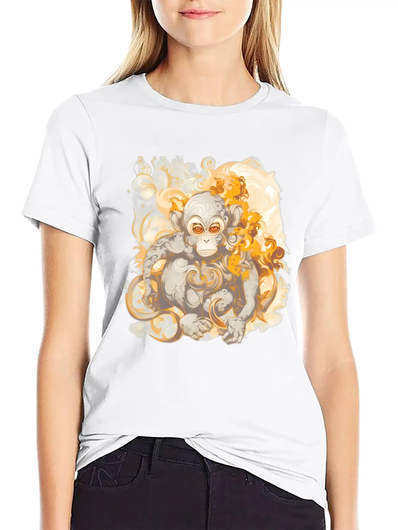 Inferno Ape: The Fiery Primate Timeless Short Sleeve Tee – Comfy And Minimalist Design