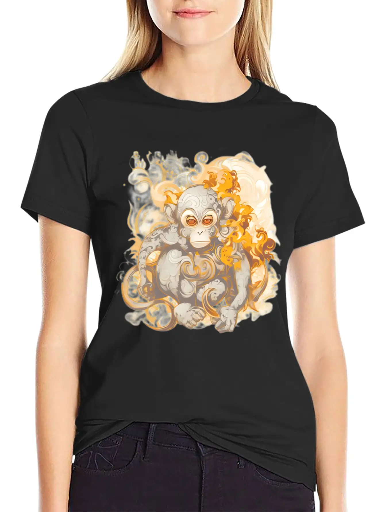 Inferno Ape: The Fiery Primate Timeless Short Sleeve Tee – Comfy And Minimalist Design