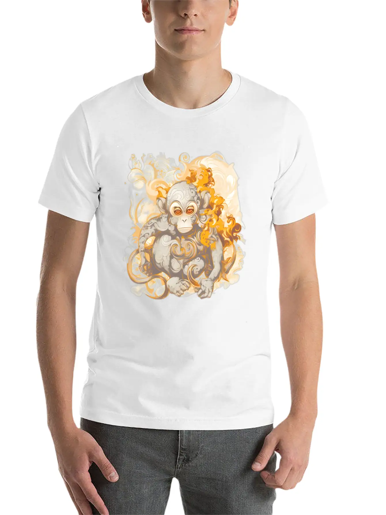 Inferno Ape: The Fiery Primate Timeless Short Sleeve Tee – Comfy And Minimalist Design