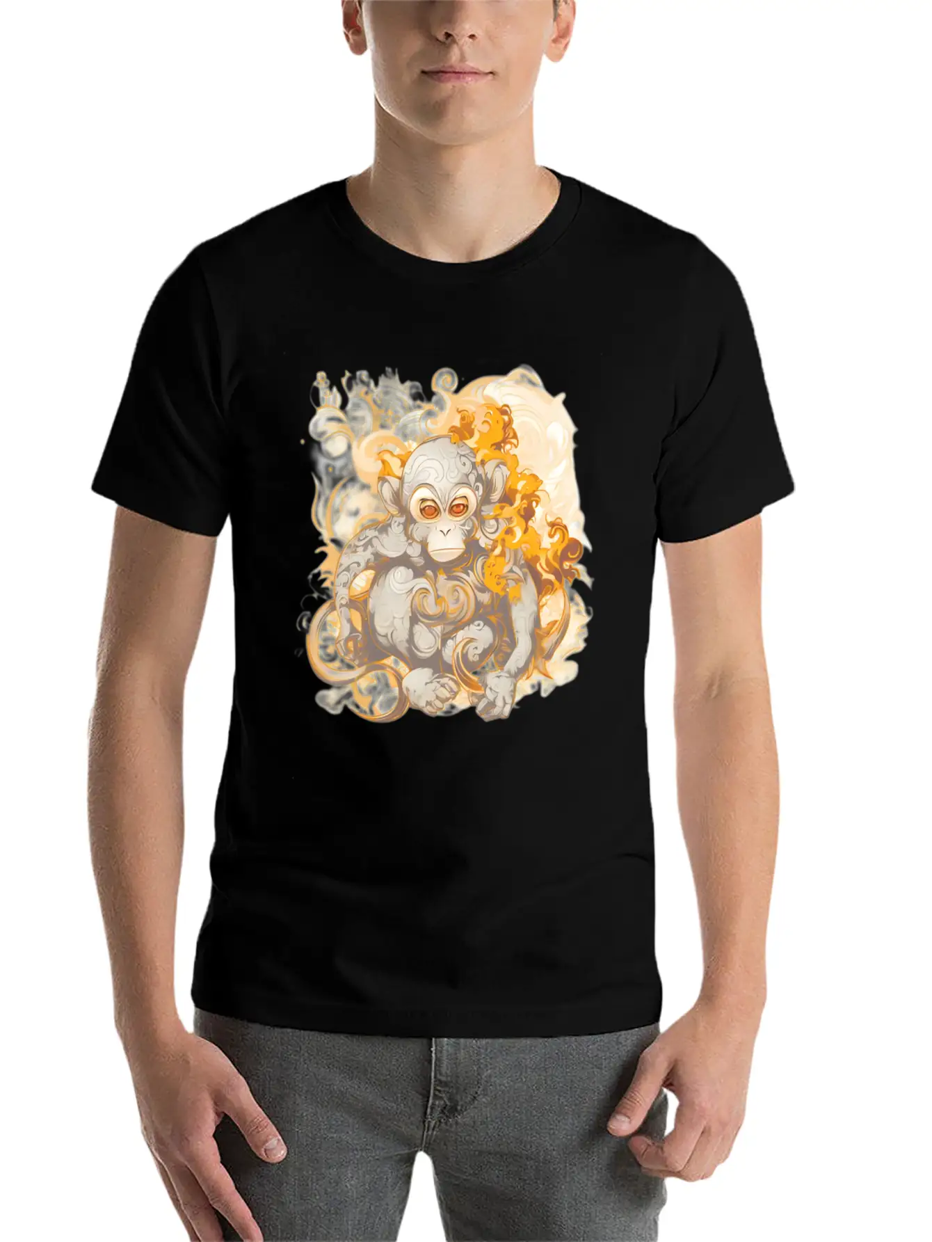 Inferno Ape: The Fiery Primate Timeless Short Sleeve Tee – Comfy And Minimalist Design