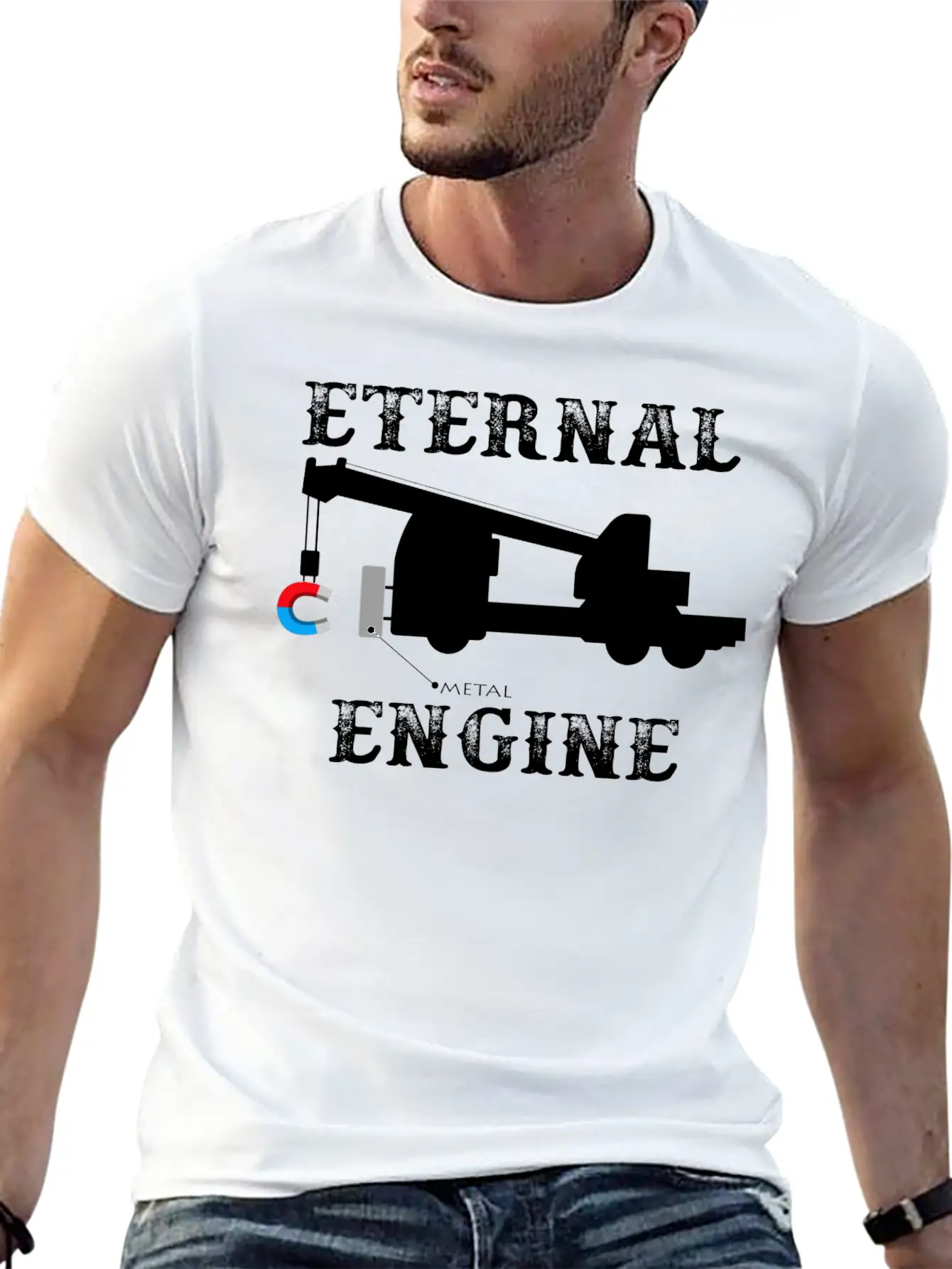 Infinite Energy Through Magnetism Essential Unisex Summer Tee – Soft Cotton Casual Fit
