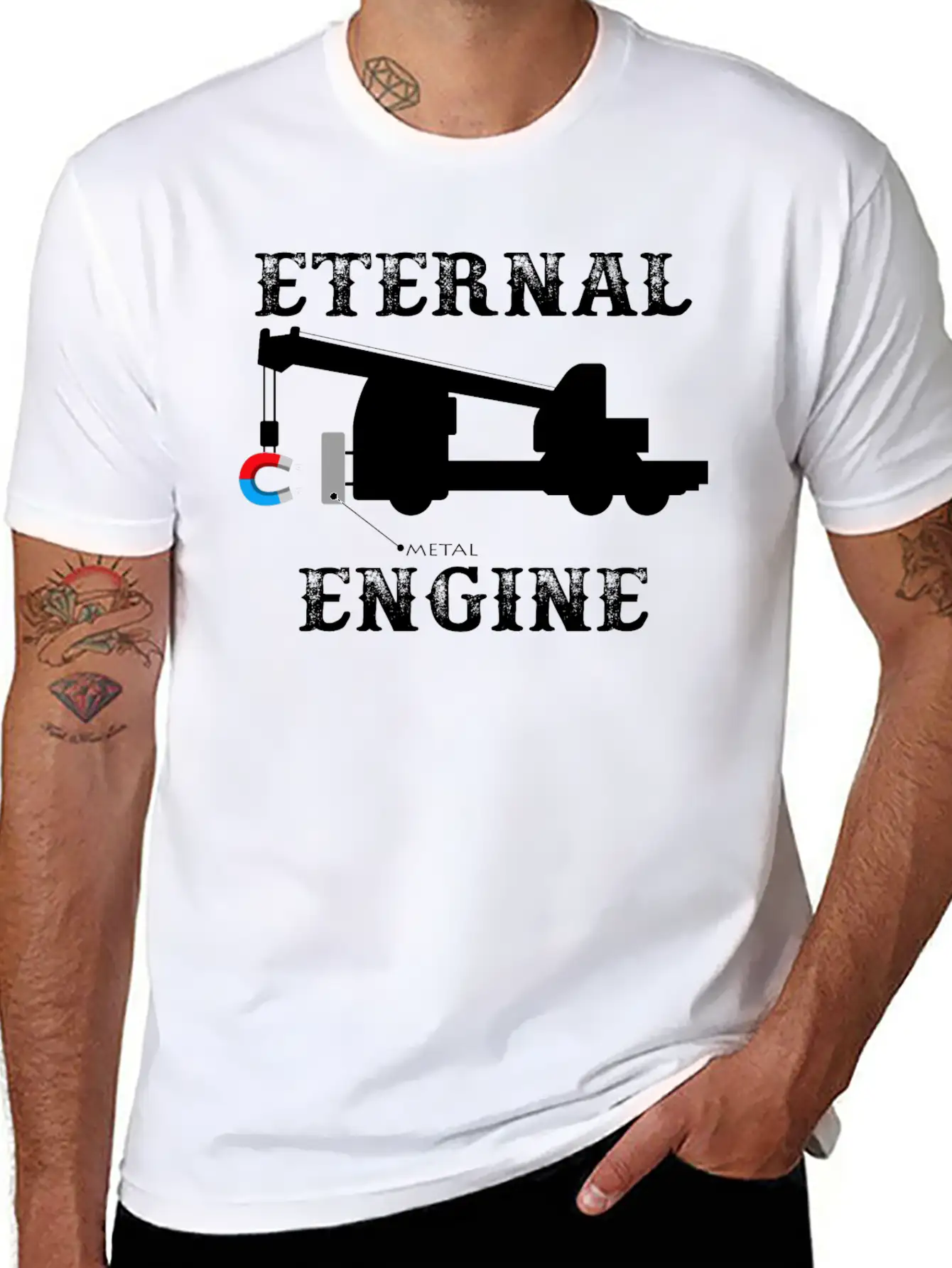 Infinite Energy Through Magnetism Essential Unisex Summer Tee – Soft Cotton Casual Fit
