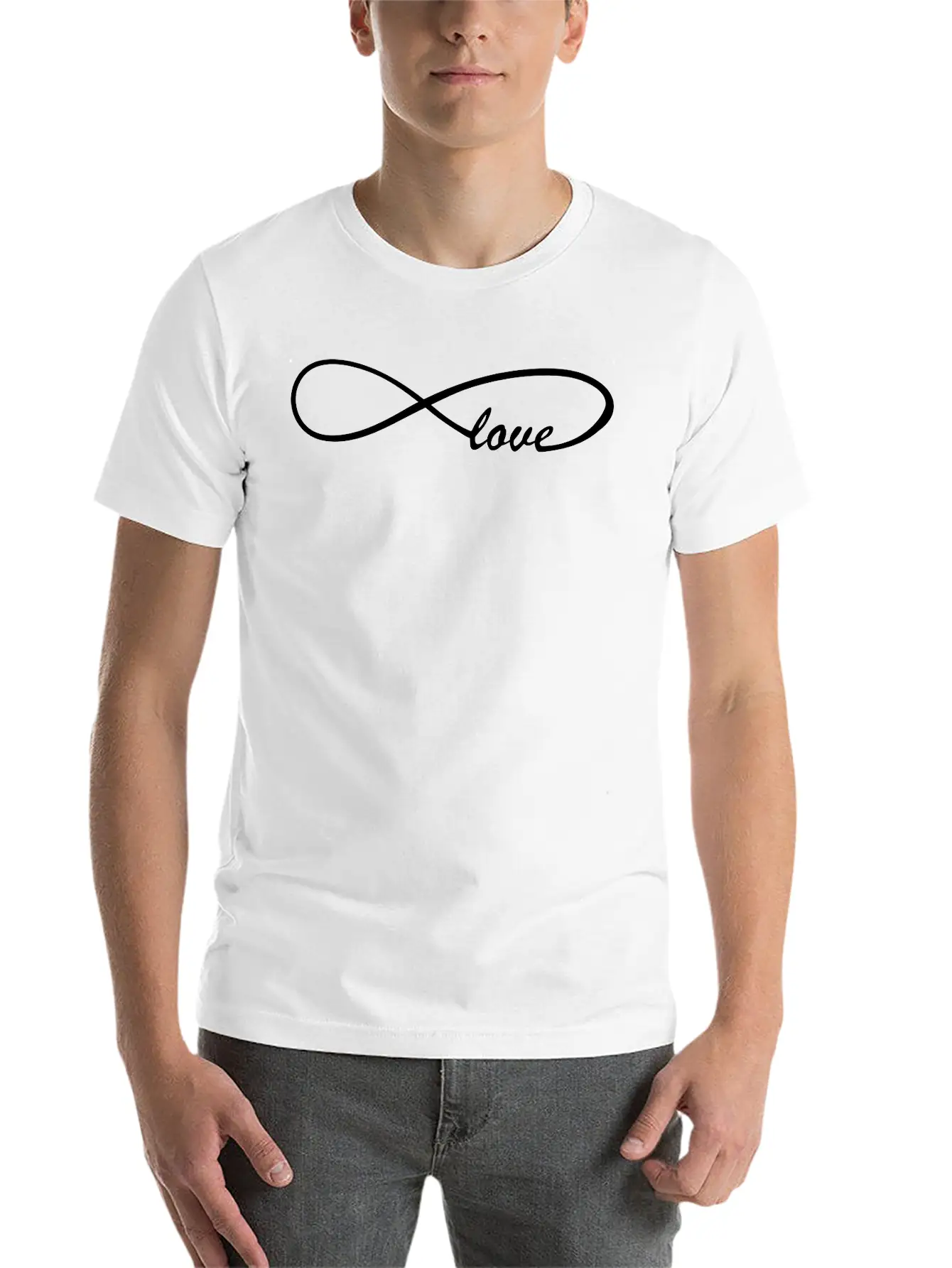Infinity Sign Love Unisex Short Sleeve Soft Cotton T-Shirt – Casual Everyday Wear