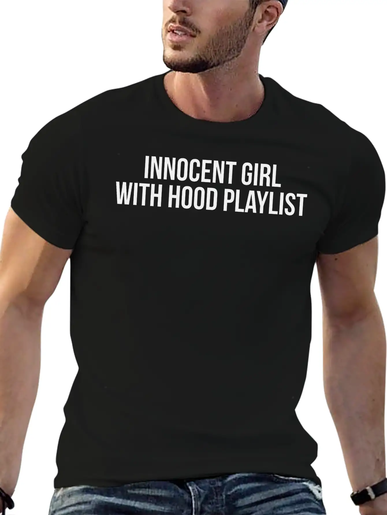 Innocent Girl With Hood Playlist Unisex Short Sleeve Soft Cotton T-Shirt – Casual Everyday Wear