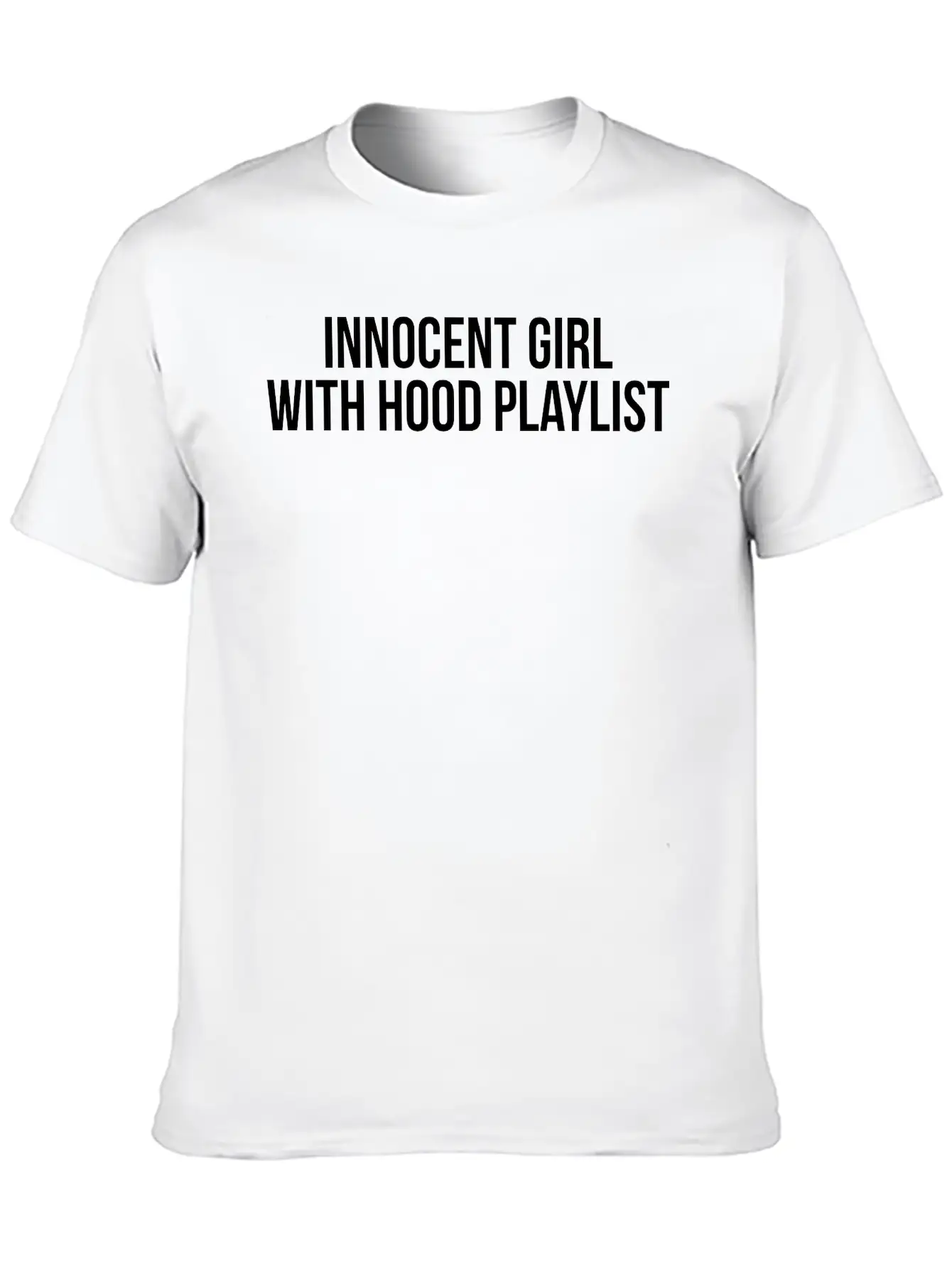 Innocent Girl With Hood Playlist Unisex Short Sleeve Soft Cotton T-Shirt – Casual Everyday Wear