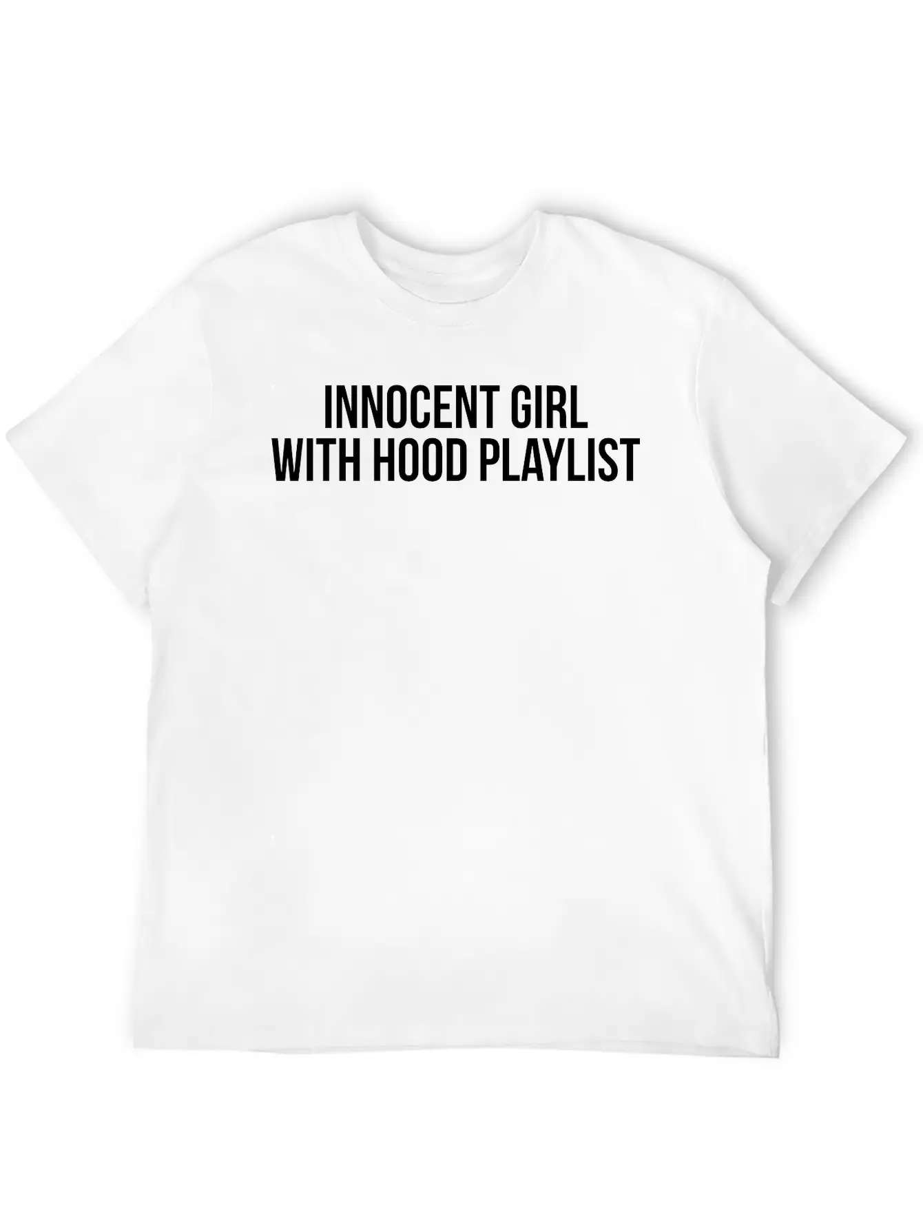 Innocent Girl With Hood Playlist Unisex Short Sleeve Soft Cotton T-Shirt – Casual Everyday Wear