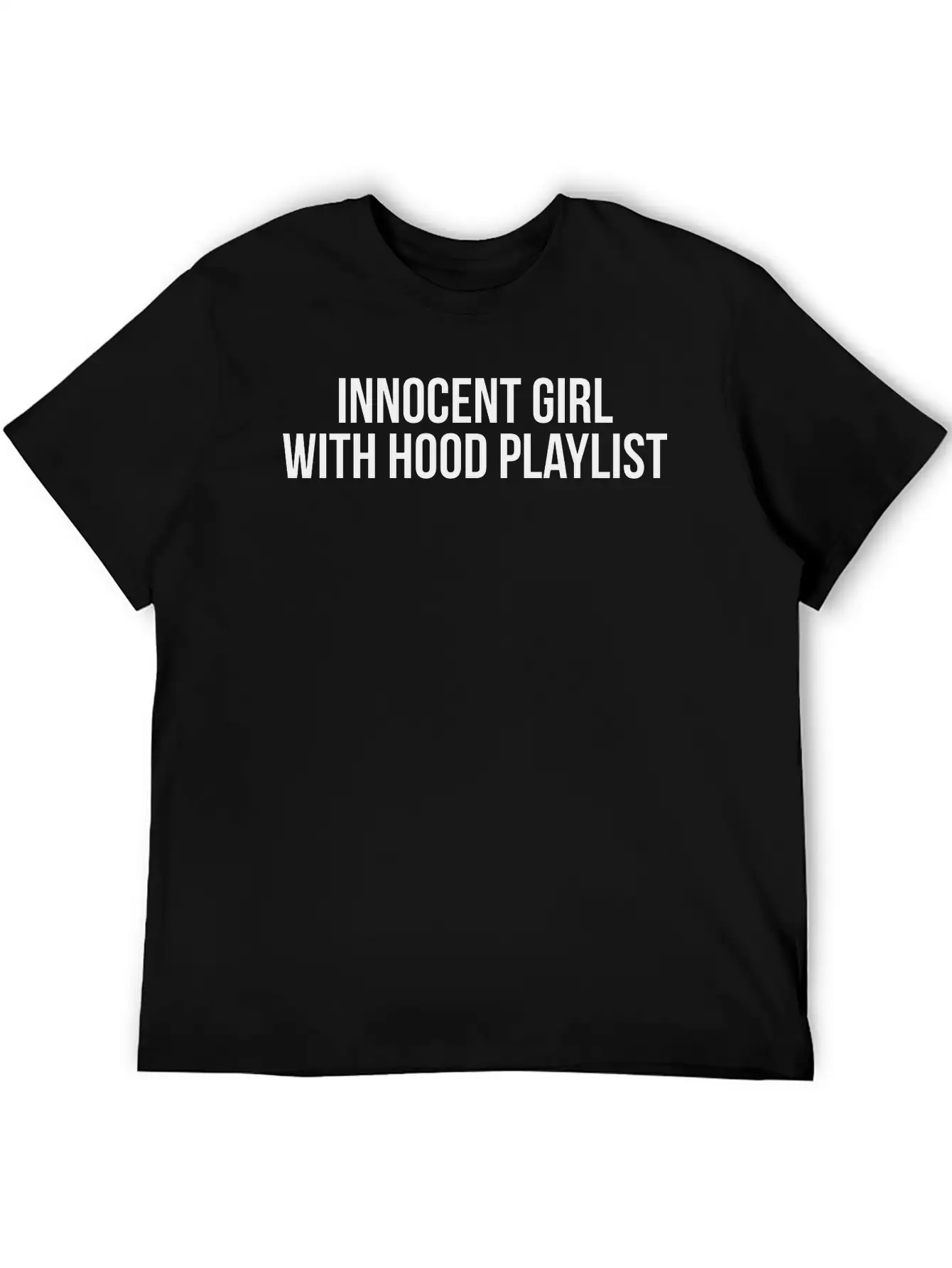 Innocent Girl With Hood Playlist Unisex Short Sleeve Soft Cotton T-Shirt – Casual Everyday Wear