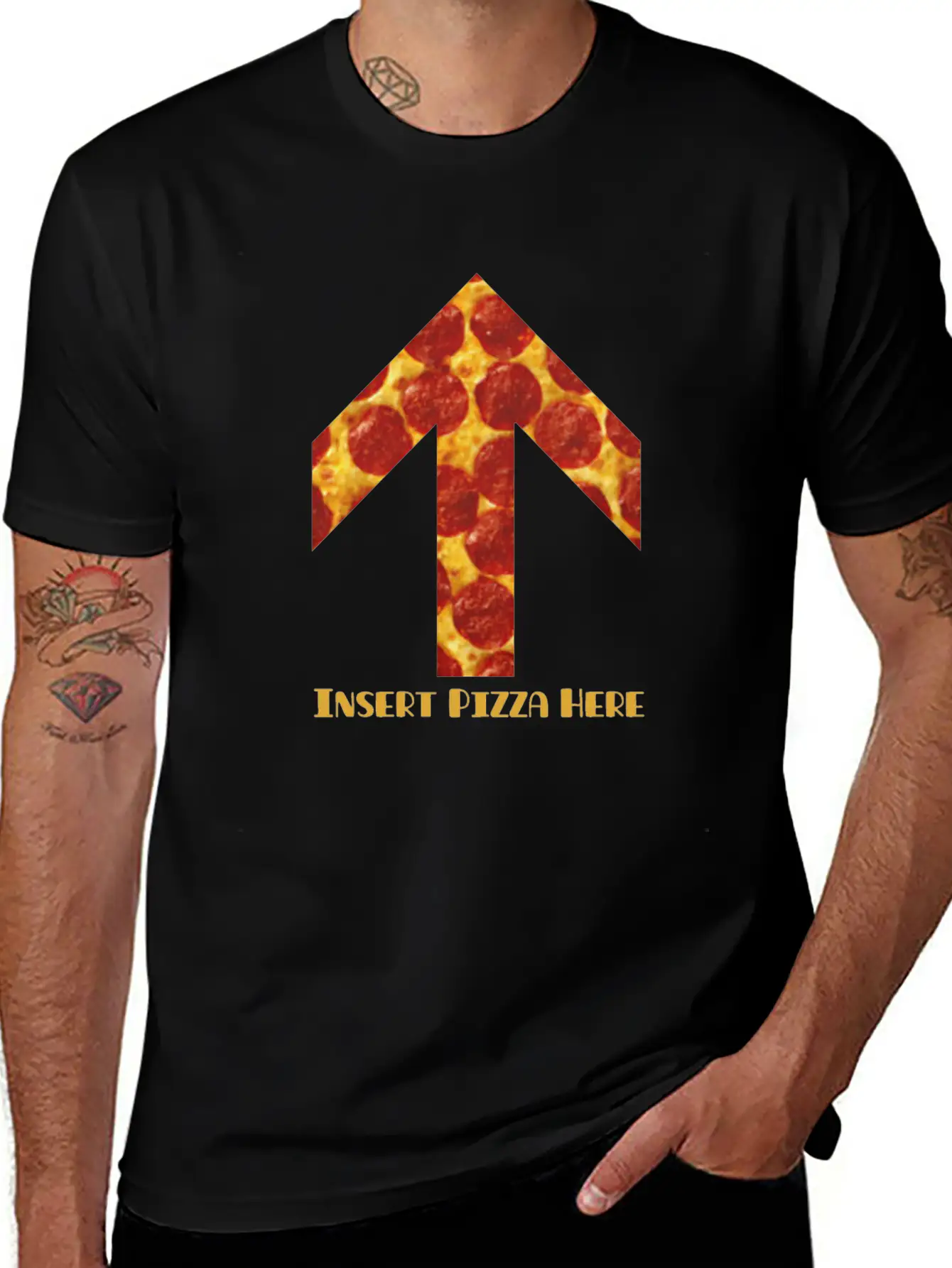 Insert Pizza Here Stylish Everyday T-Shirt – Unisex Basic Cotton Tee