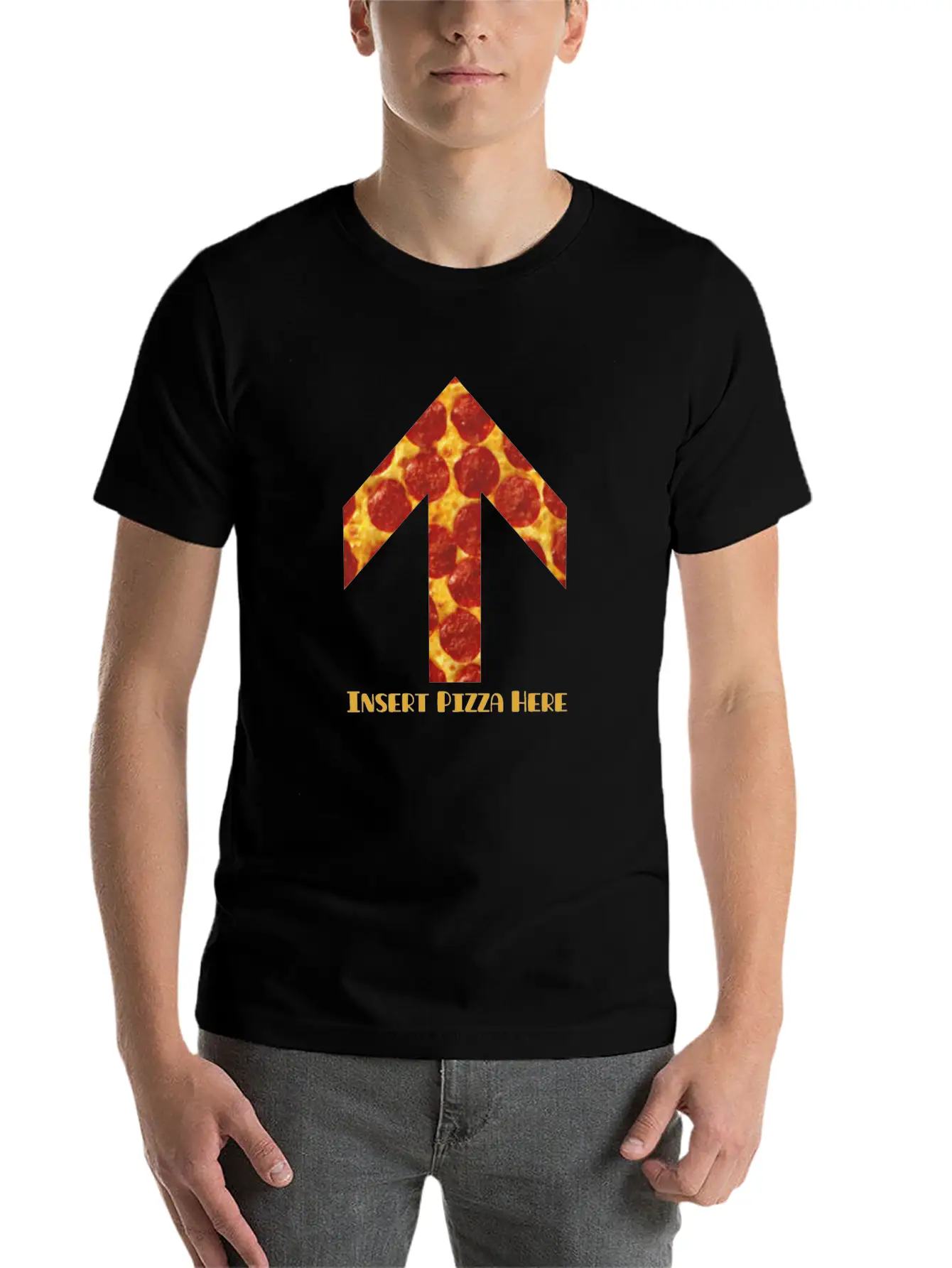 Insert Pizza Here Stylish Everyday T-Shirt – Unisex Basic Cotton Tee
