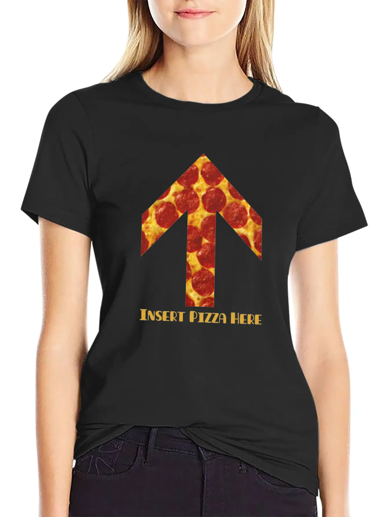 Insert Pizza Here Stylish Everyday T-Shirt – Unisex Basic Cotton Tee