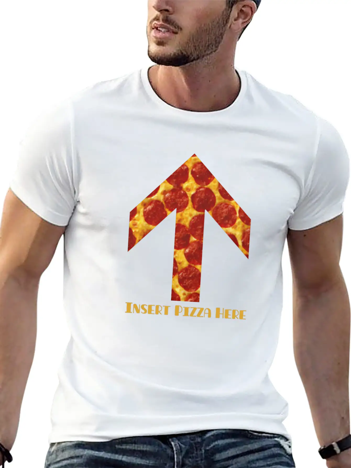 Insert Pizza Here Stylish Everyday T-Shirt – Unisex Basic Cotton Tee