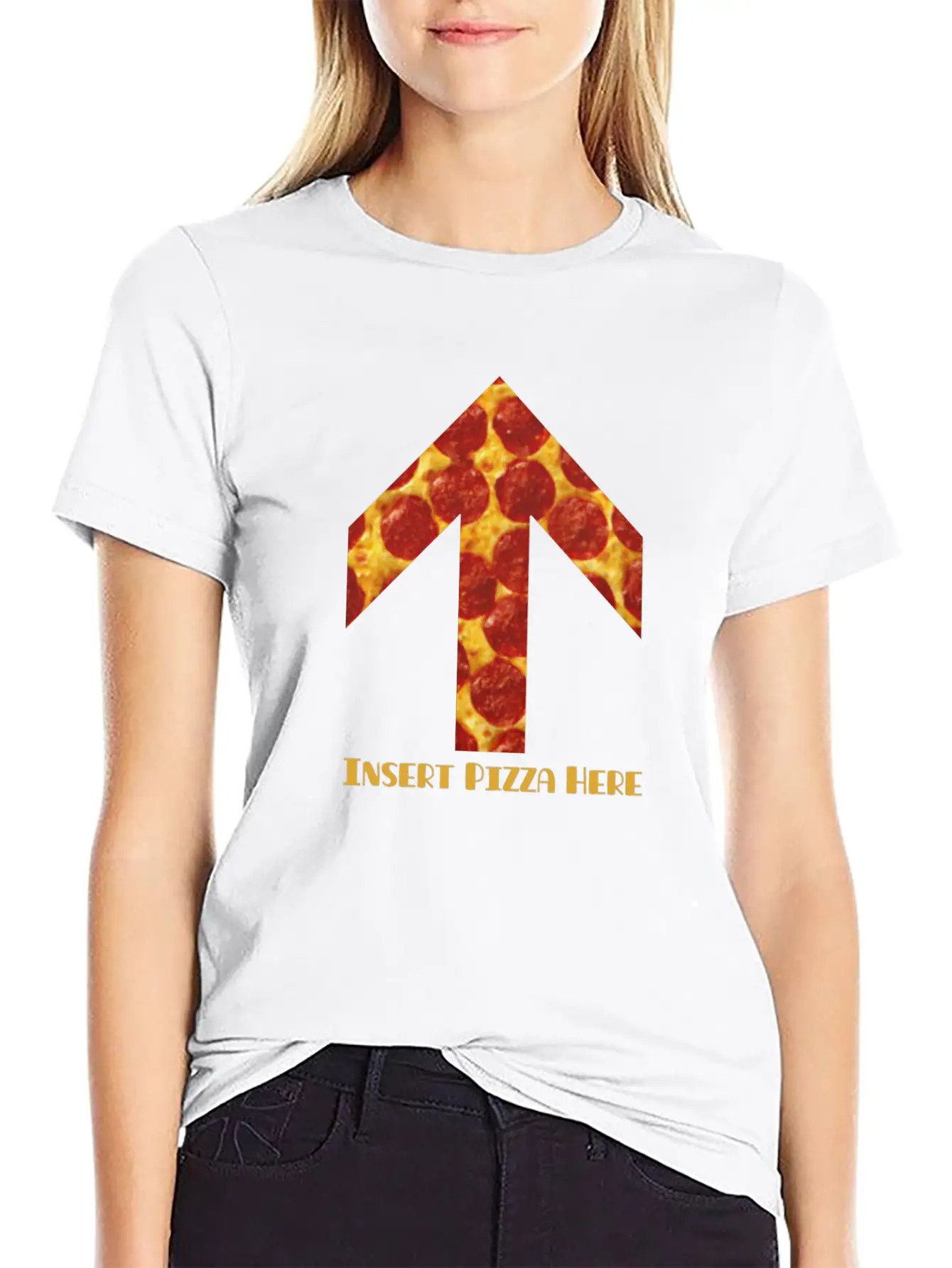 Insert Pizza Here Stylish Everyday T-Shirt – Unisex Basic Cotton Tee