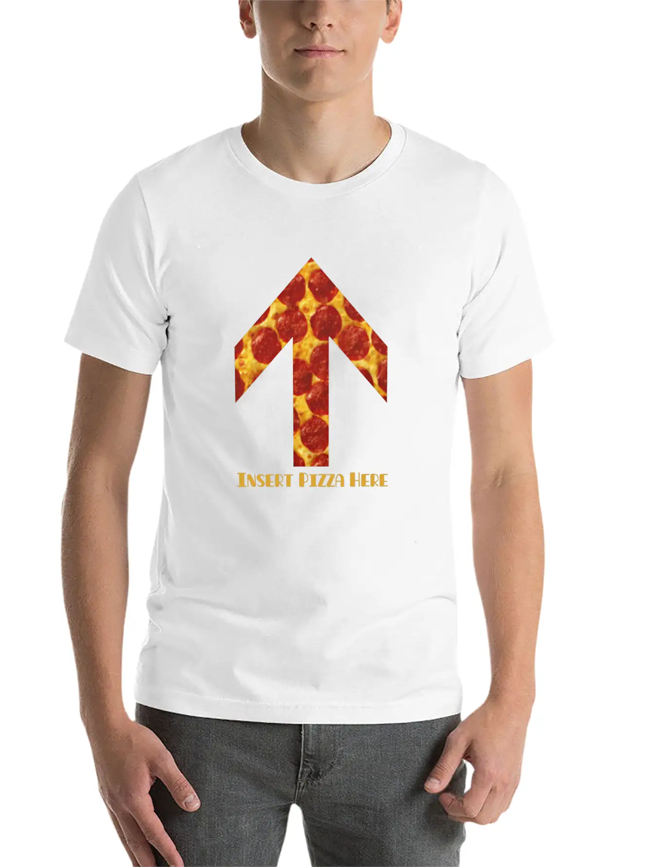 Insert Pizza Here Stylish Everyday T-Shirt – Unisex Basic Cotton Tee